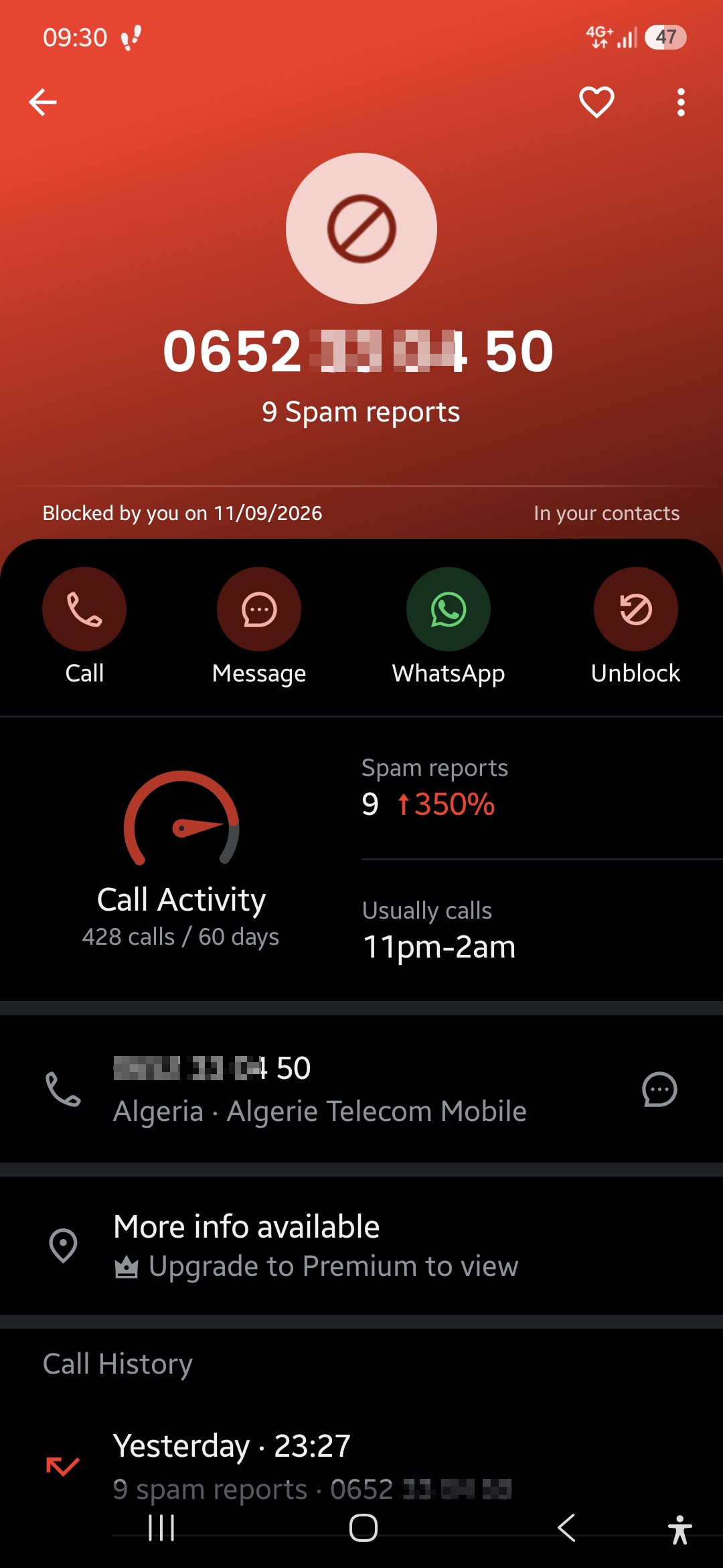 Suspicious annoying call regarding a case of a traitor to the homeland