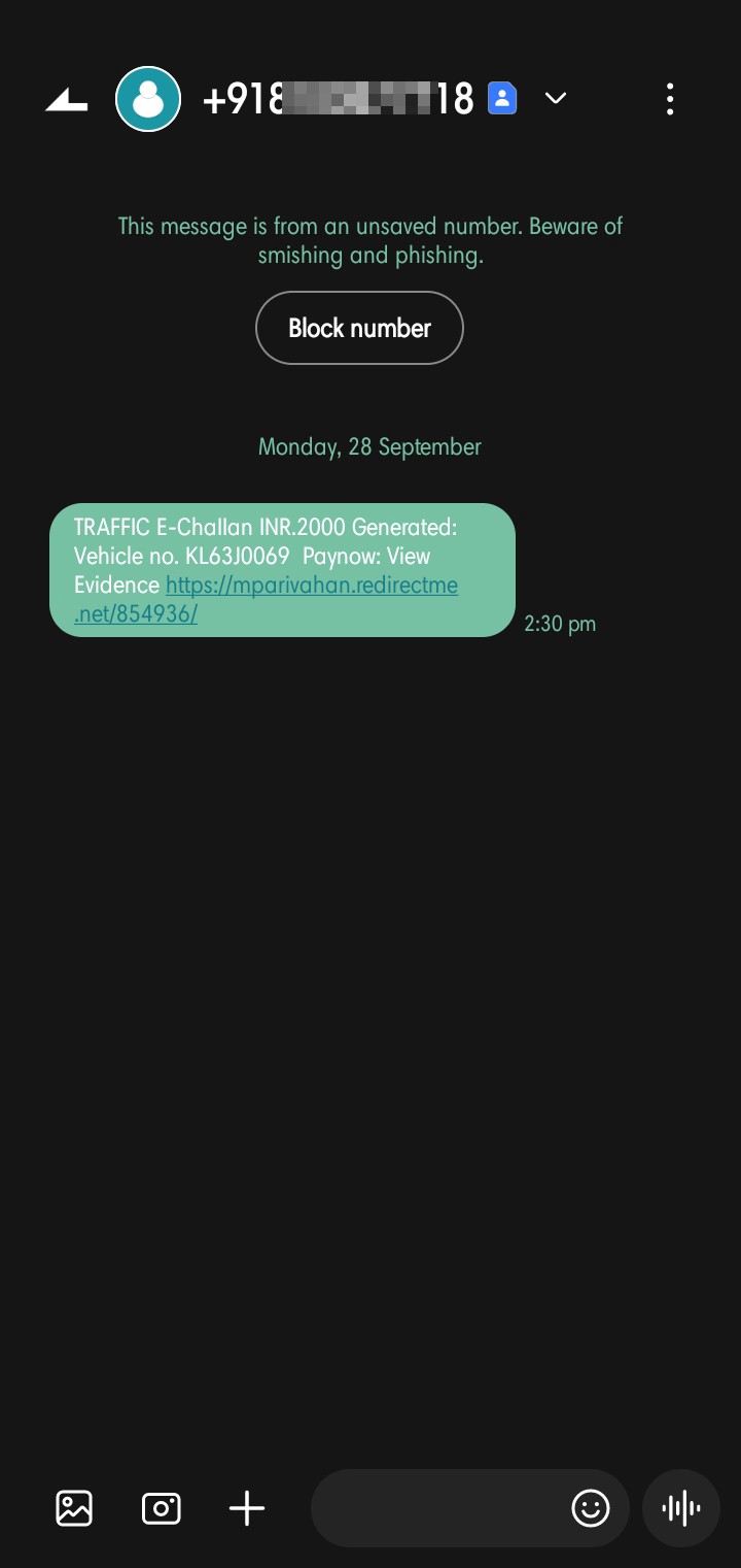 E-chellan messages from non-government numbers - image 2
