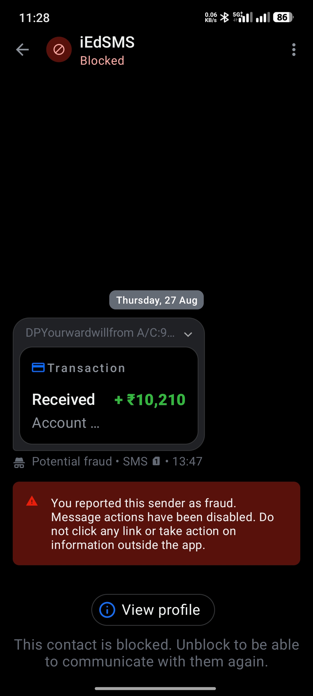 Fake bank credit SMS lures you to a scam gambling site