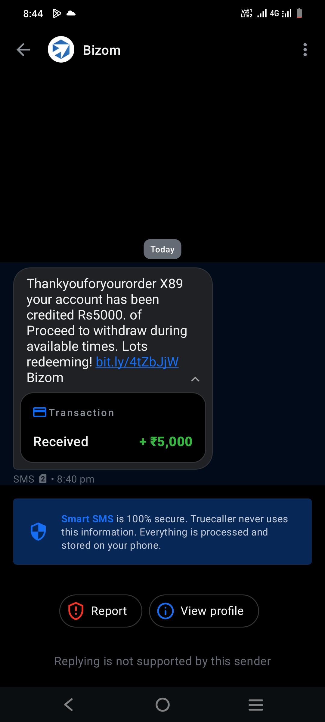 paise credited 
