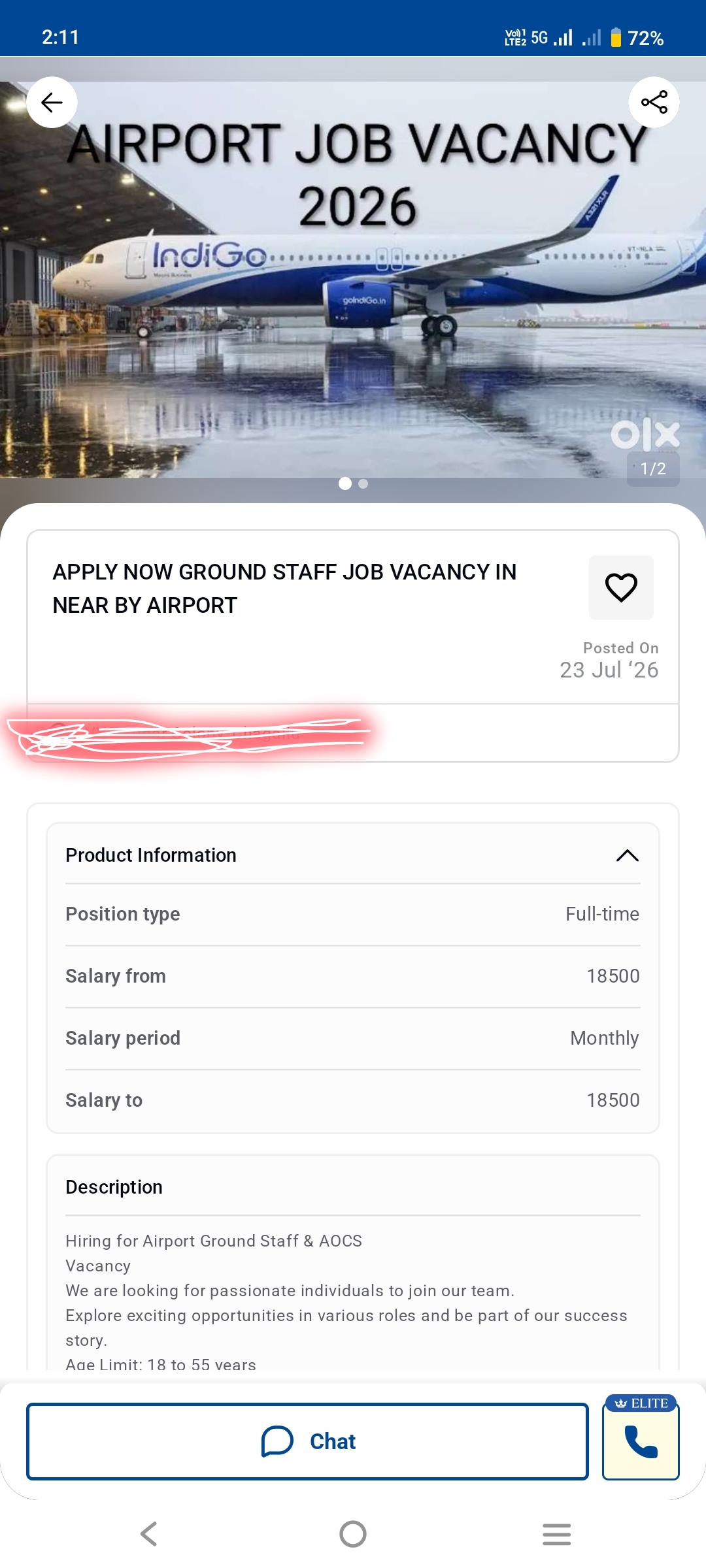 Airport ground staff hiring in OLX 