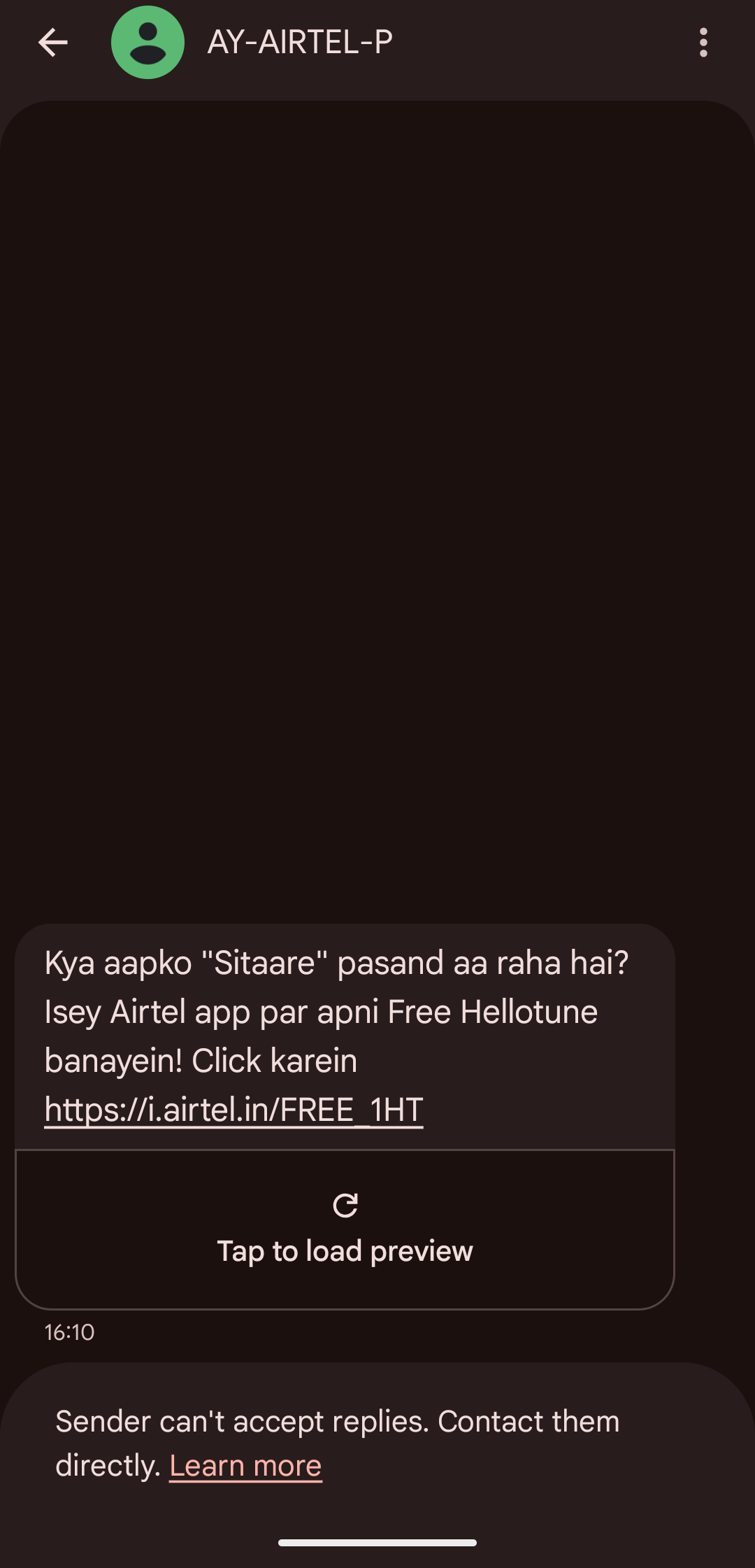 it's like a froud when you go and click the link your airtel account access providers by massenger 