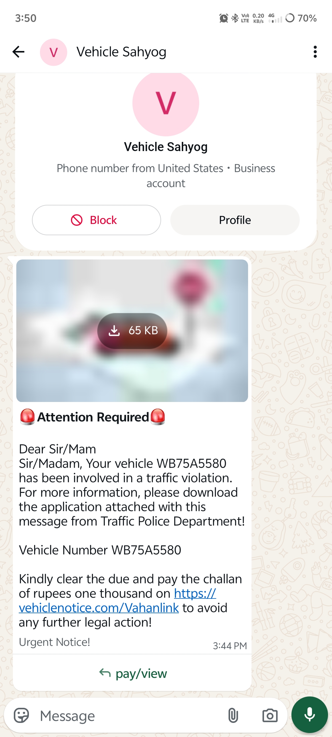 vehicle challan fine fraud