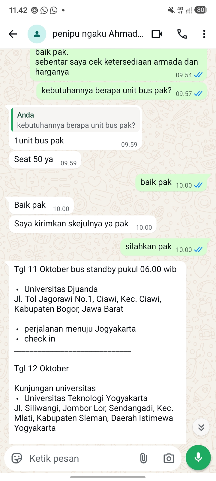 bus rental scam