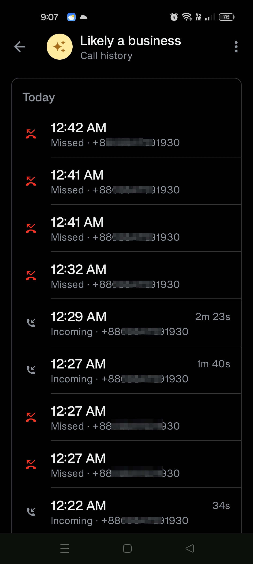 Spam call