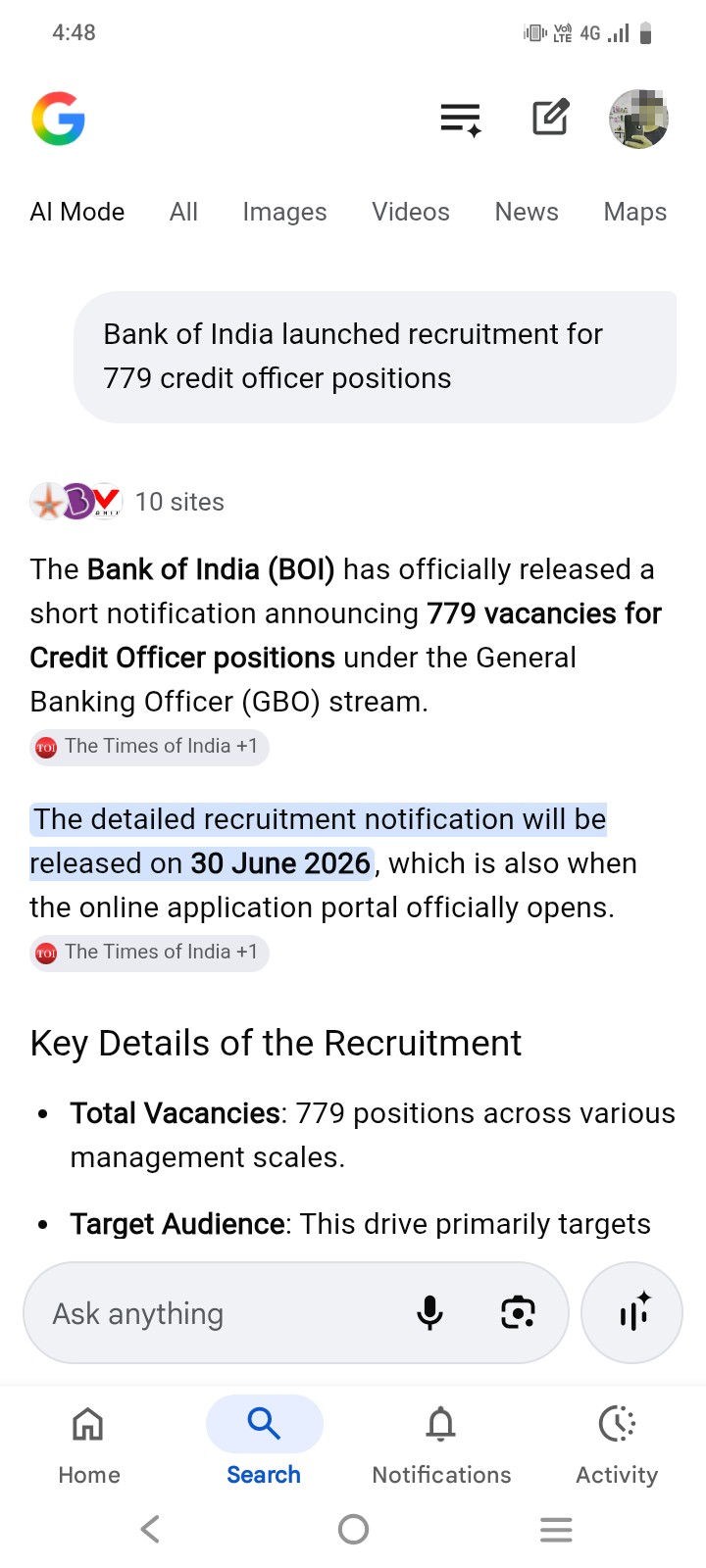 fraud of Bank of India bank recruitment 