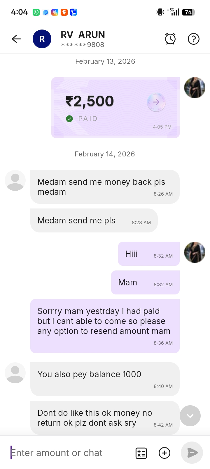 jobs offerings and money demands person ARUN  - image 3
