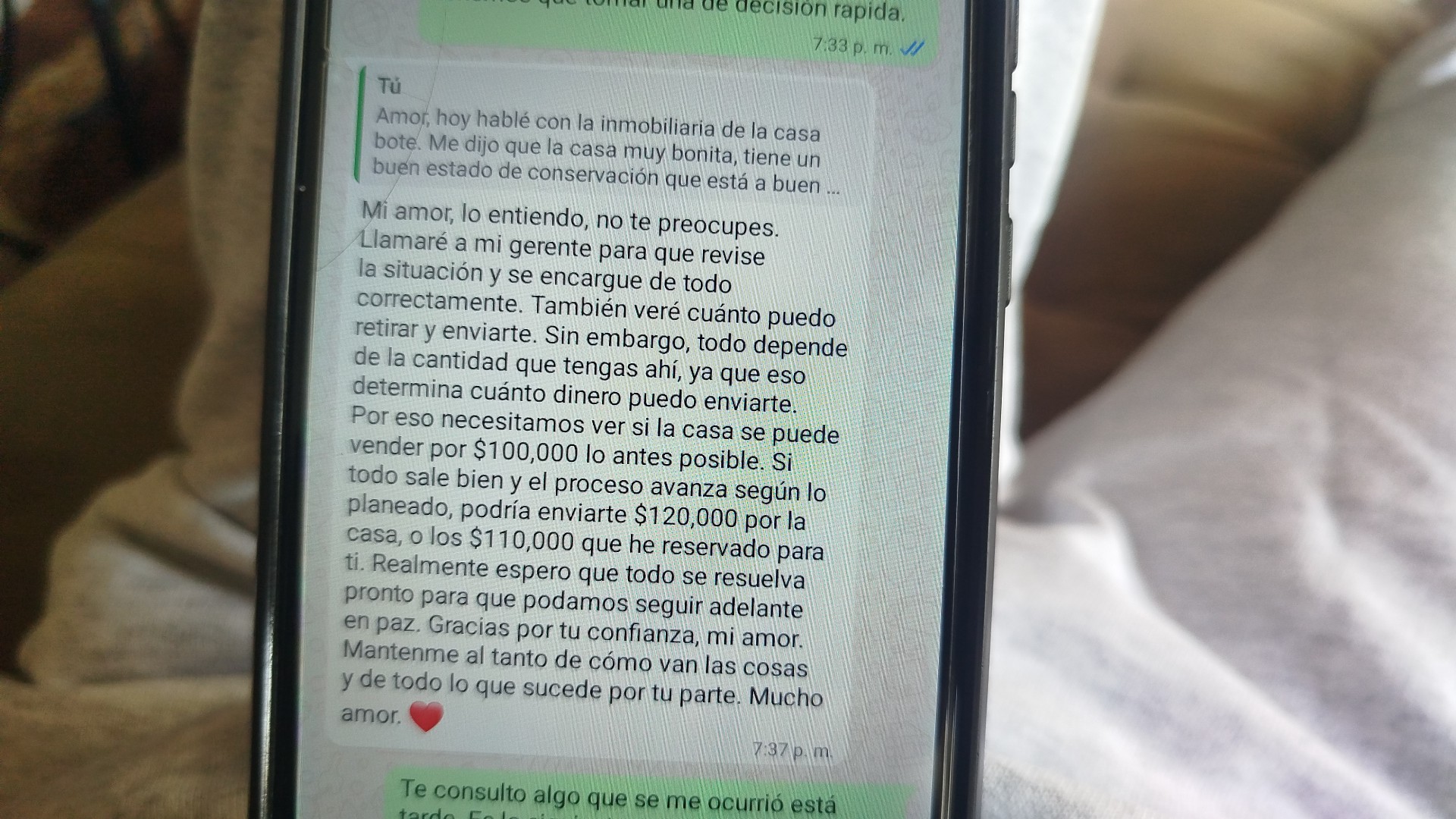 Suspicion of possible scam via WhatsApp
