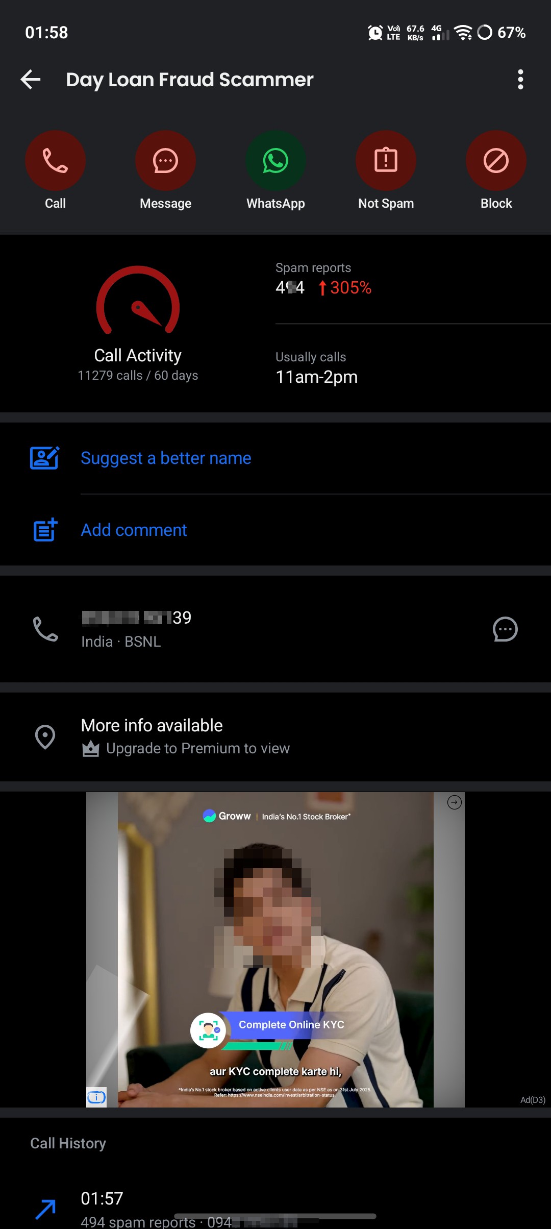 That person called me, abused me and even threatened me.