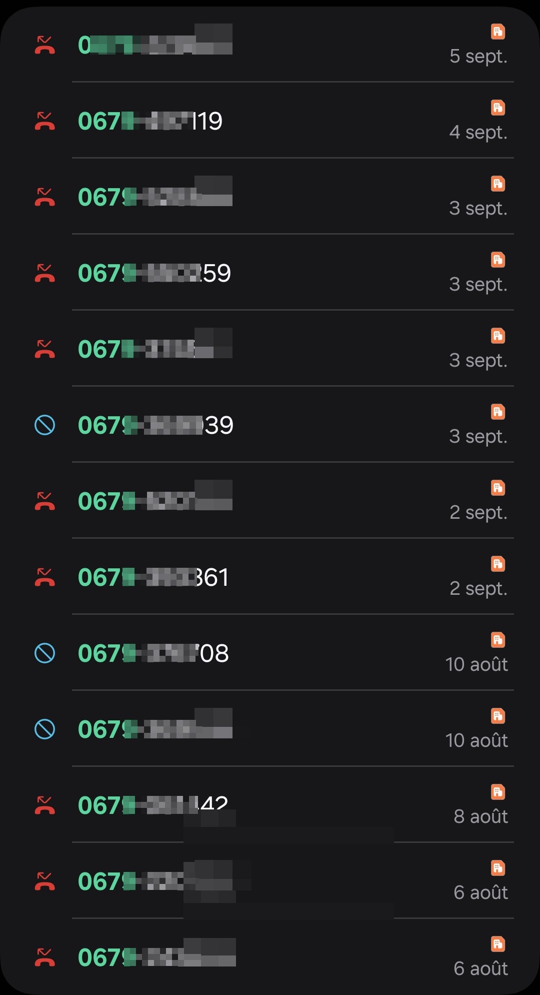 Calls from unknown numbers