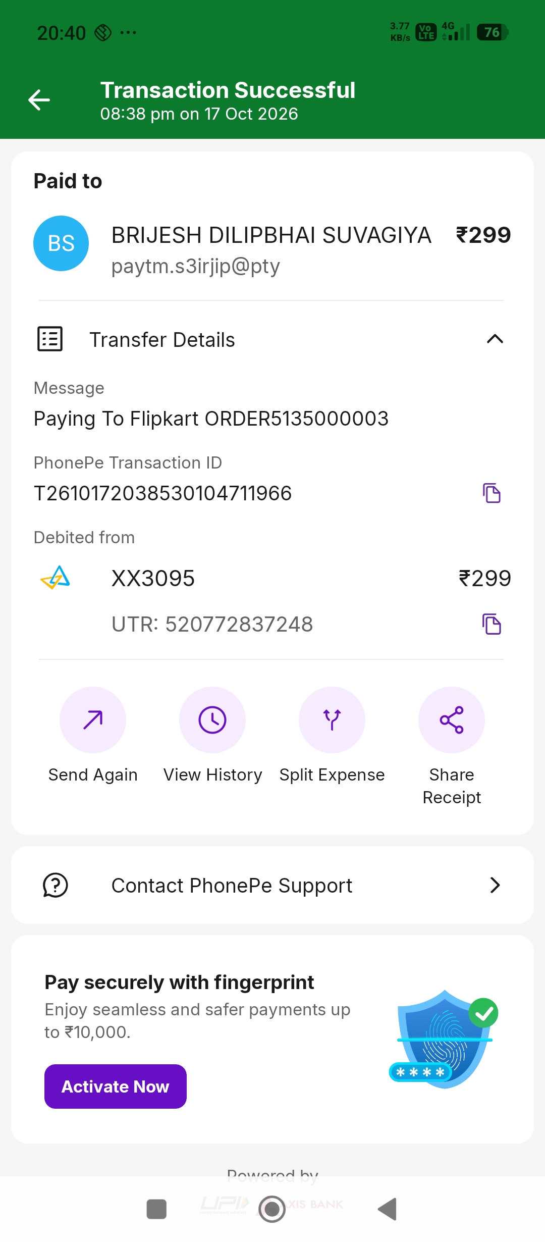 I have attached my payment slip and also a photo of that Almera.