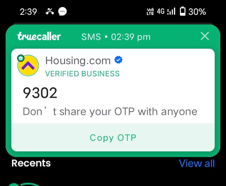 Fake OTP sms and calls