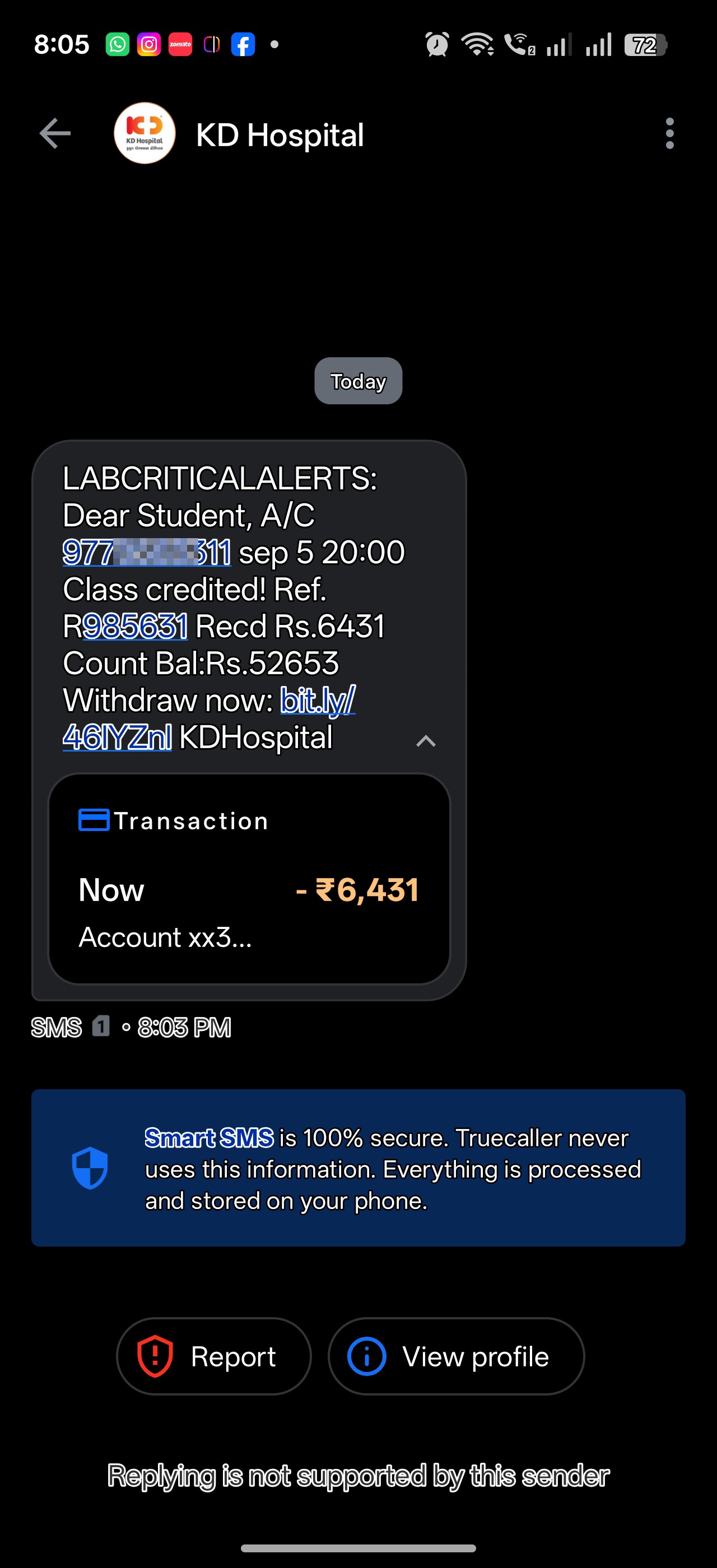 Money scam message Faurd 