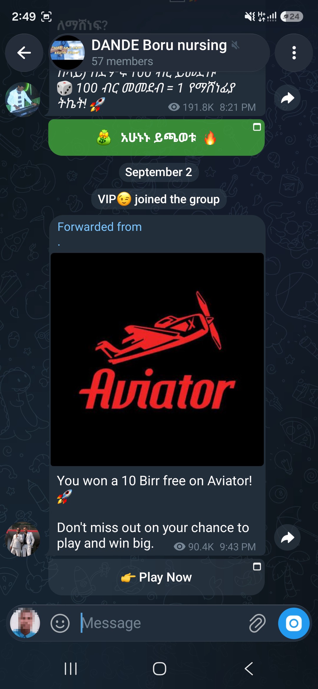 Scams on telegram 