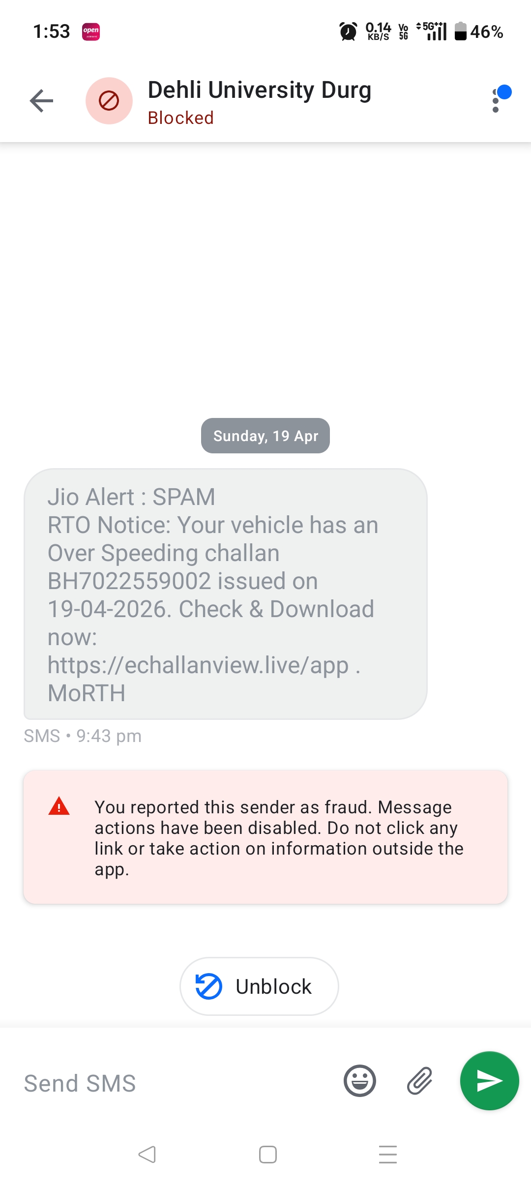 Scam by vehicle challan