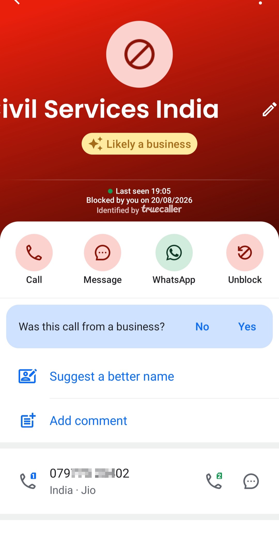 Fake government official impersonating as "Civil Service India