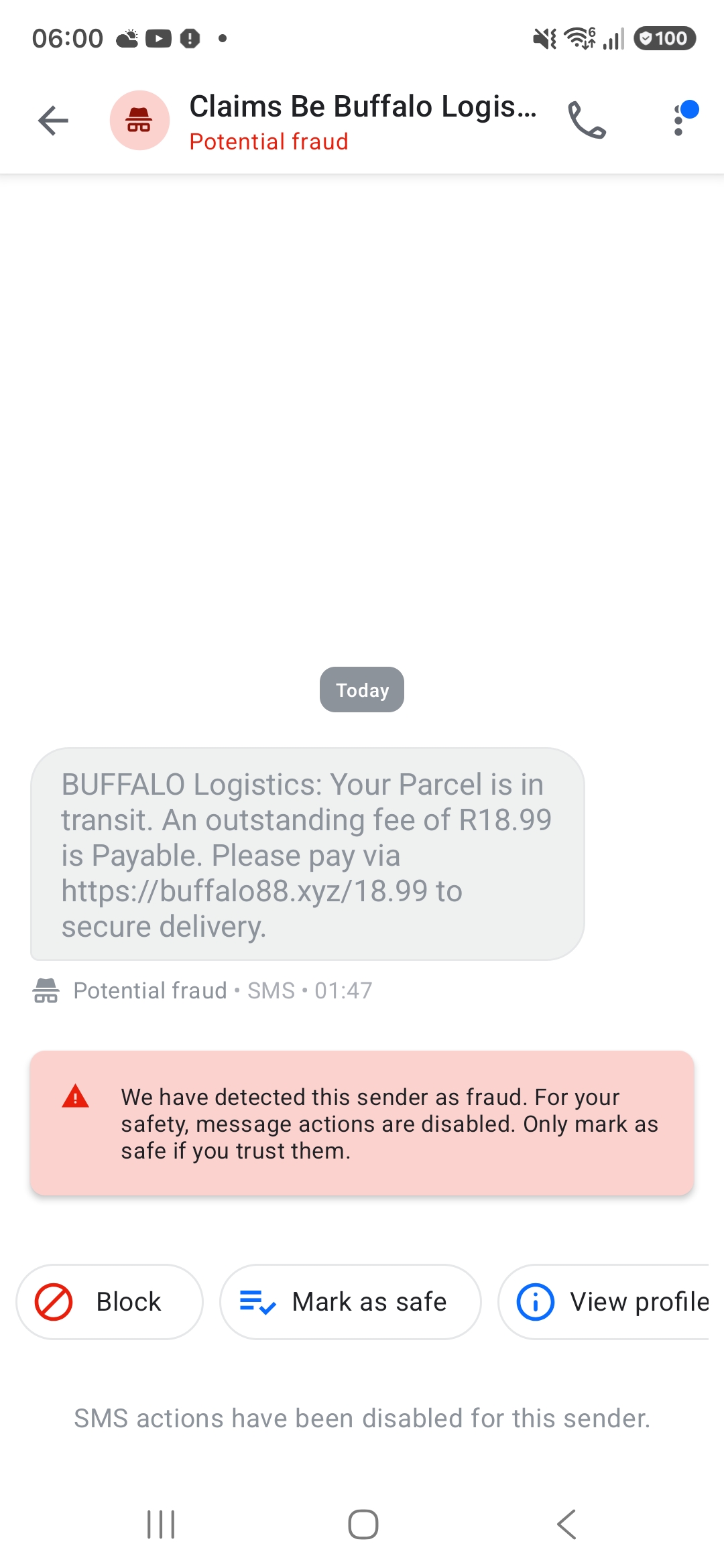 scam with a transport company 