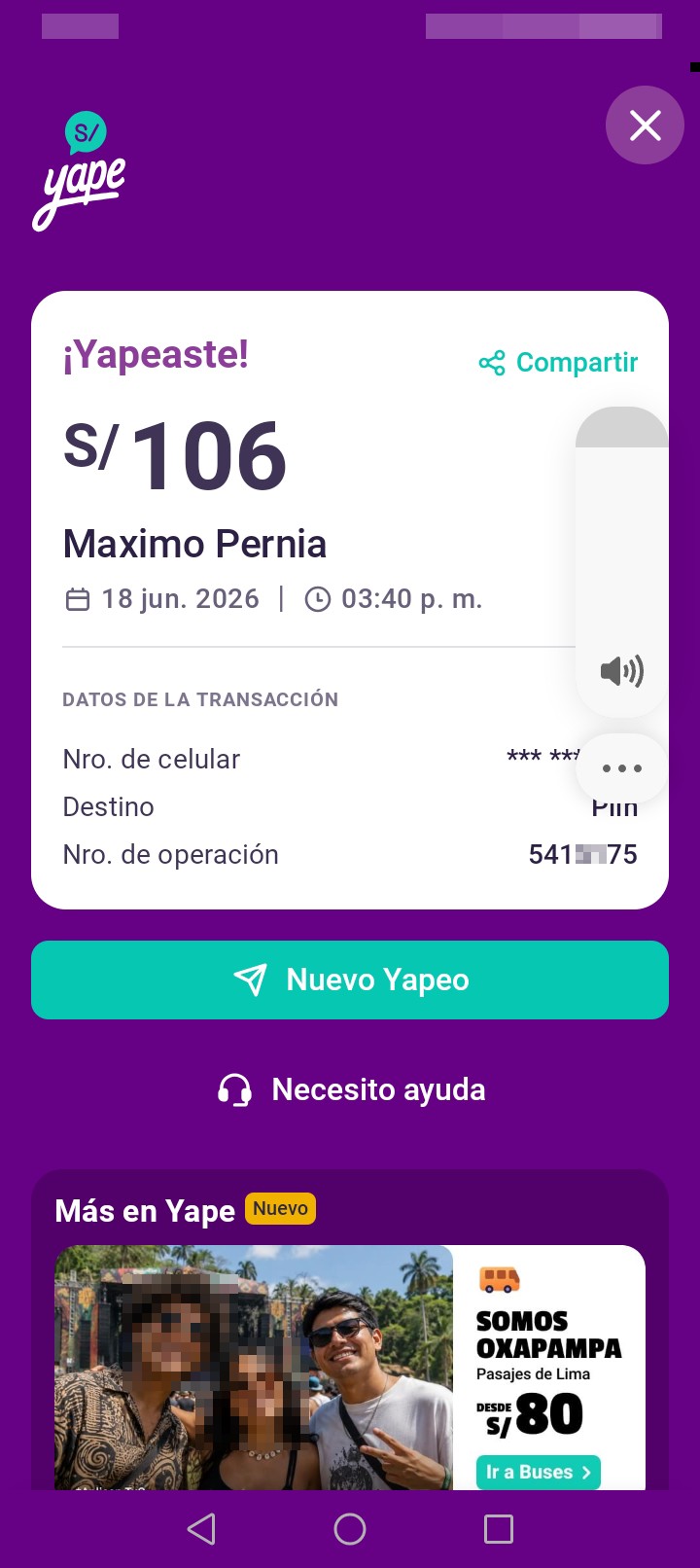 Today someone stole money from my Yape.