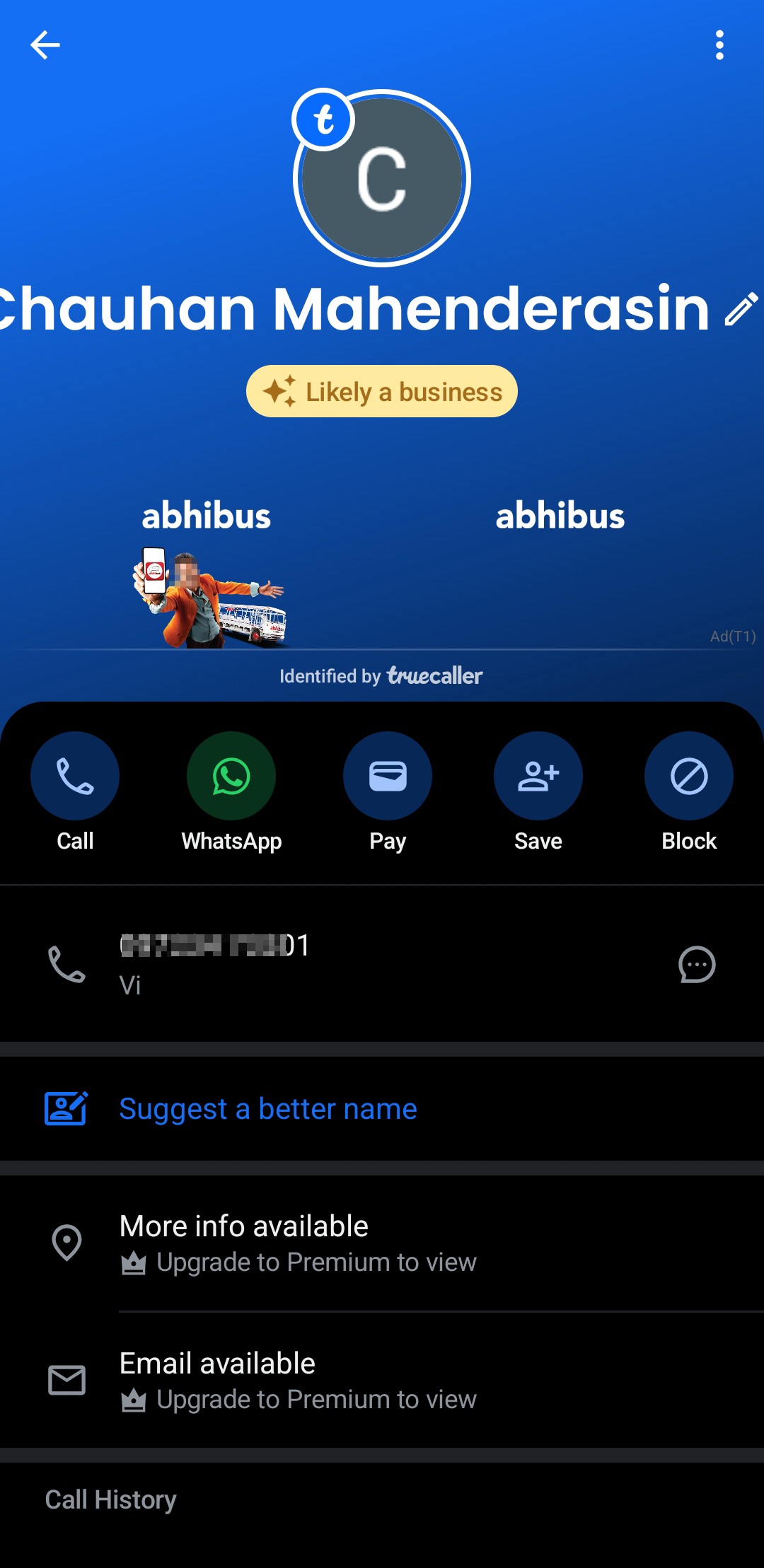 Contact is spam or not