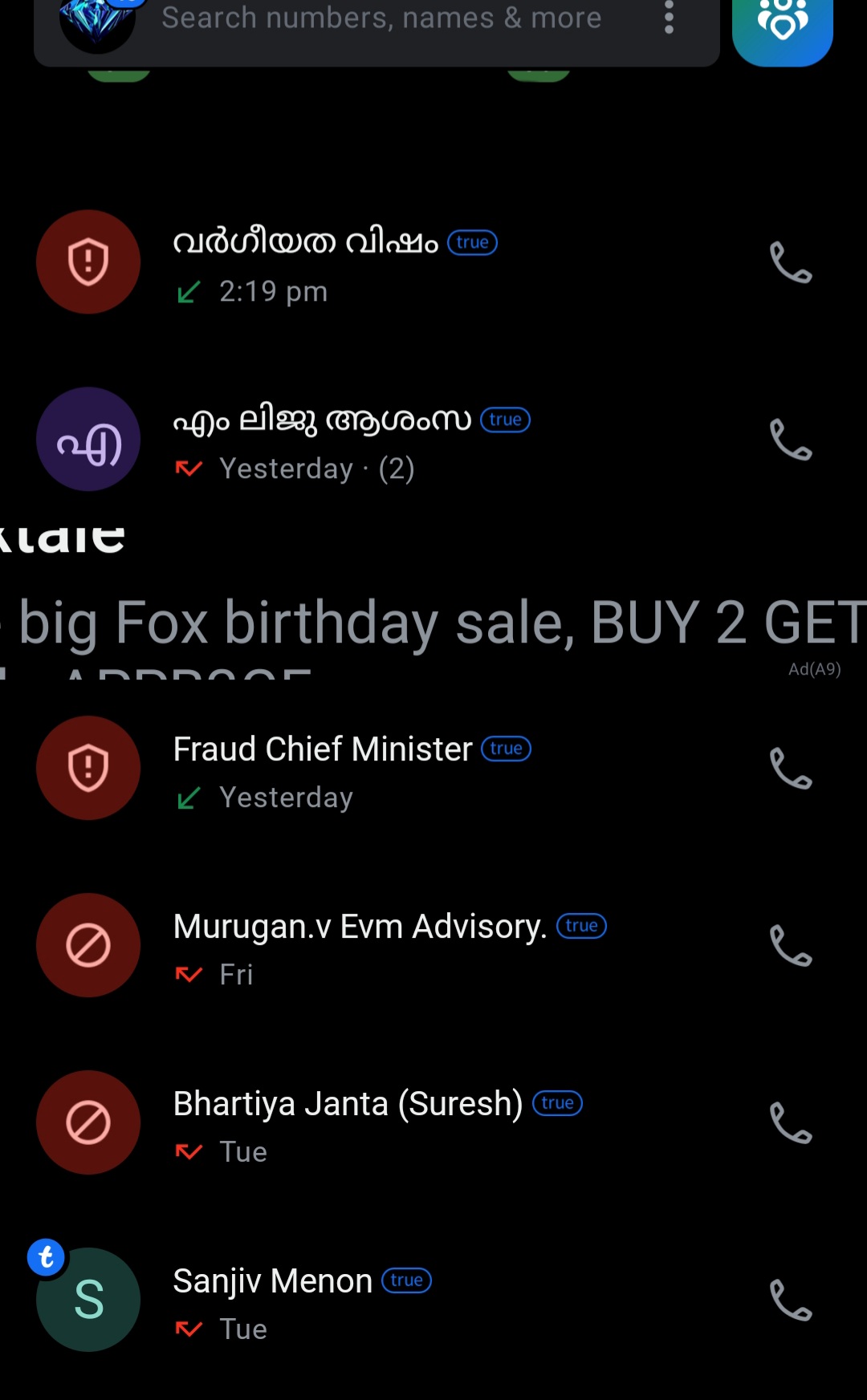 Fraud Election Calls 