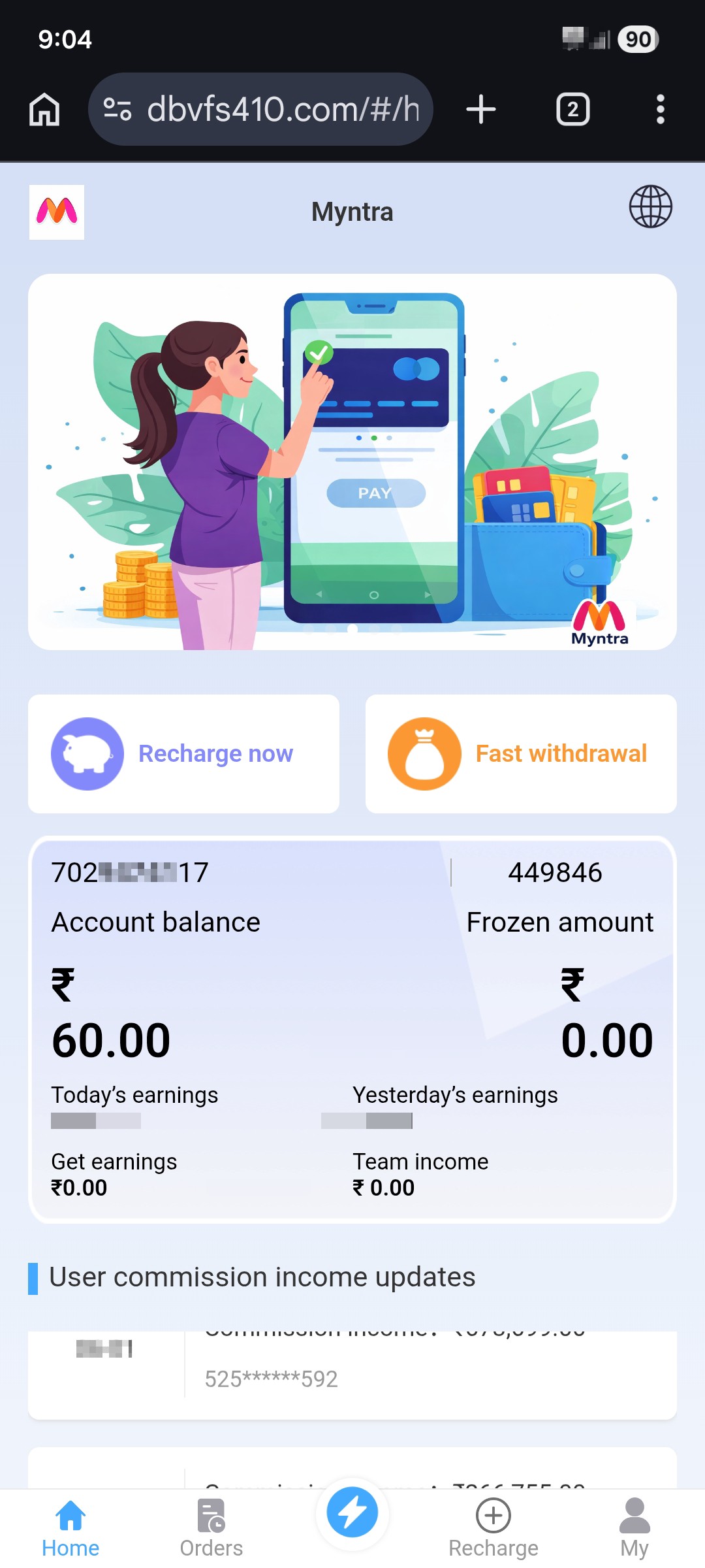 Myntra Online work scam - image 2