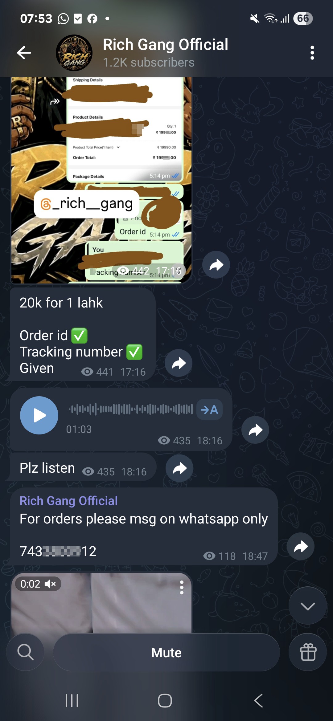 rich gang telegram and insta froad