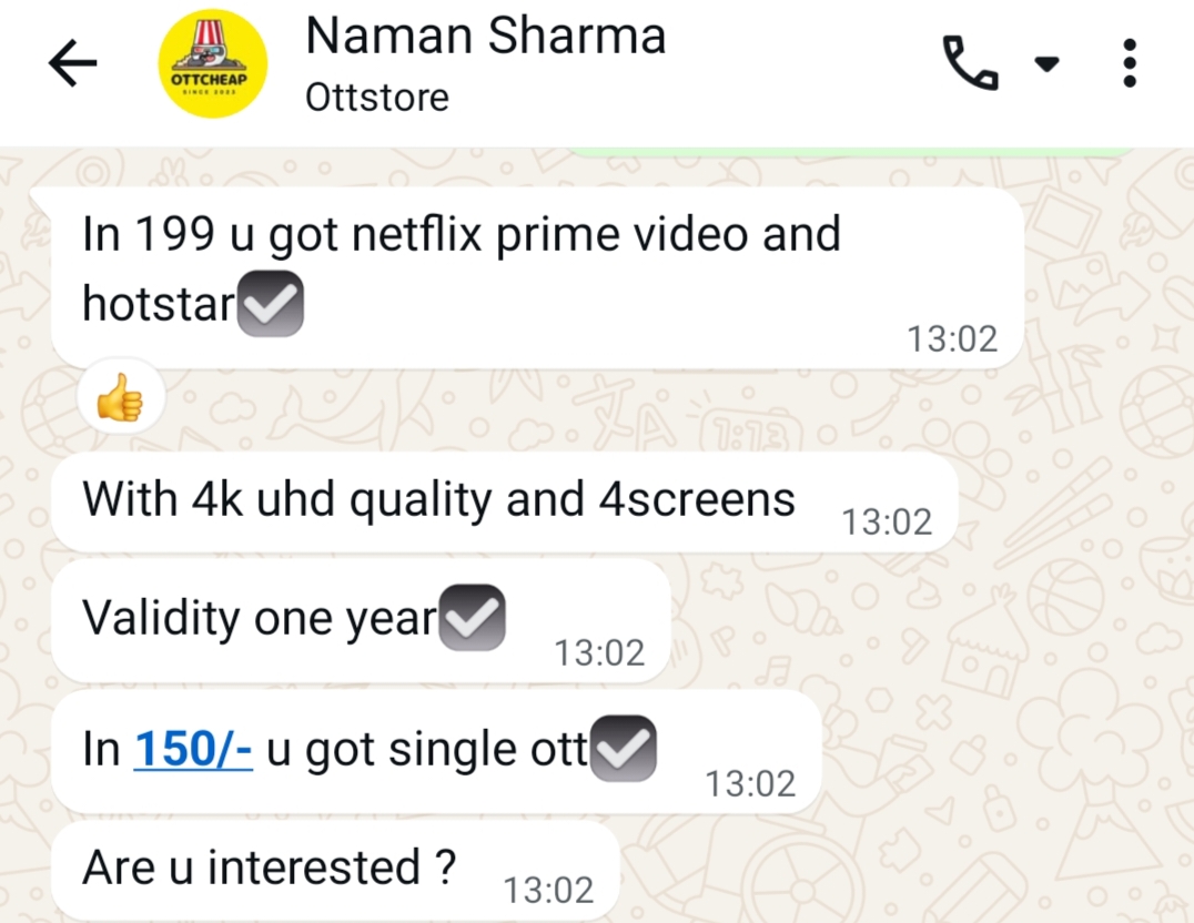 Fake Amazon Prime subscription deal for ₹150 from Ottstore