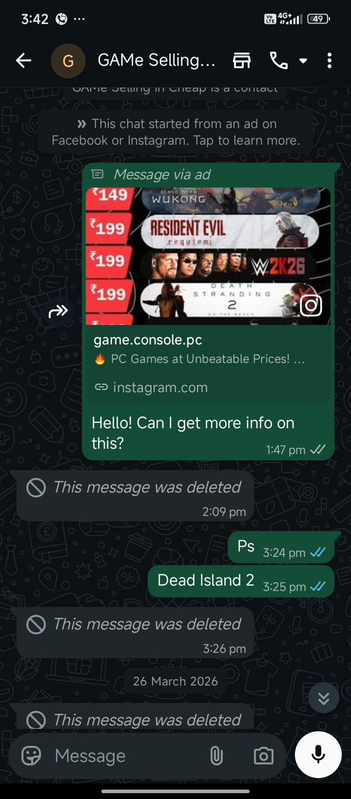 Game buying scam online 