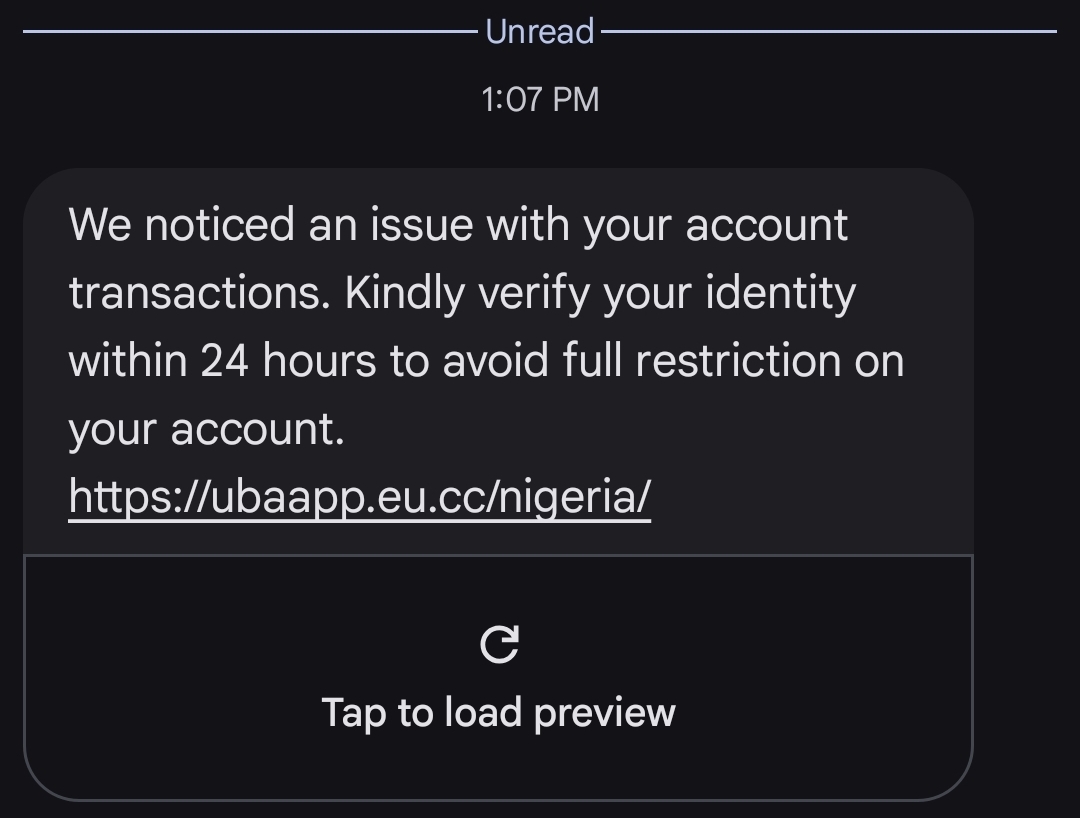 This is not from UBA Bank 