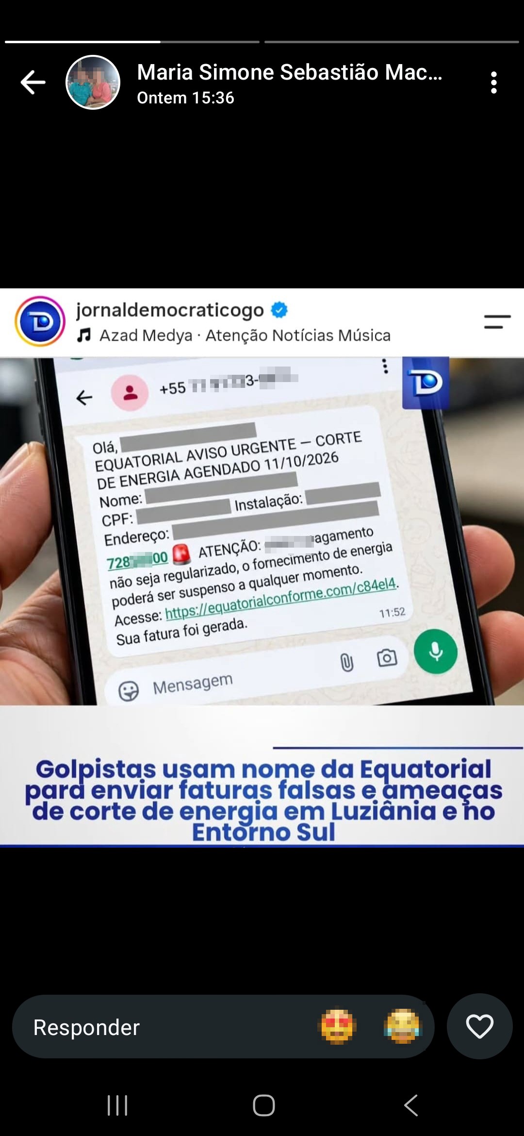 Scammers pretending to be Equatorial