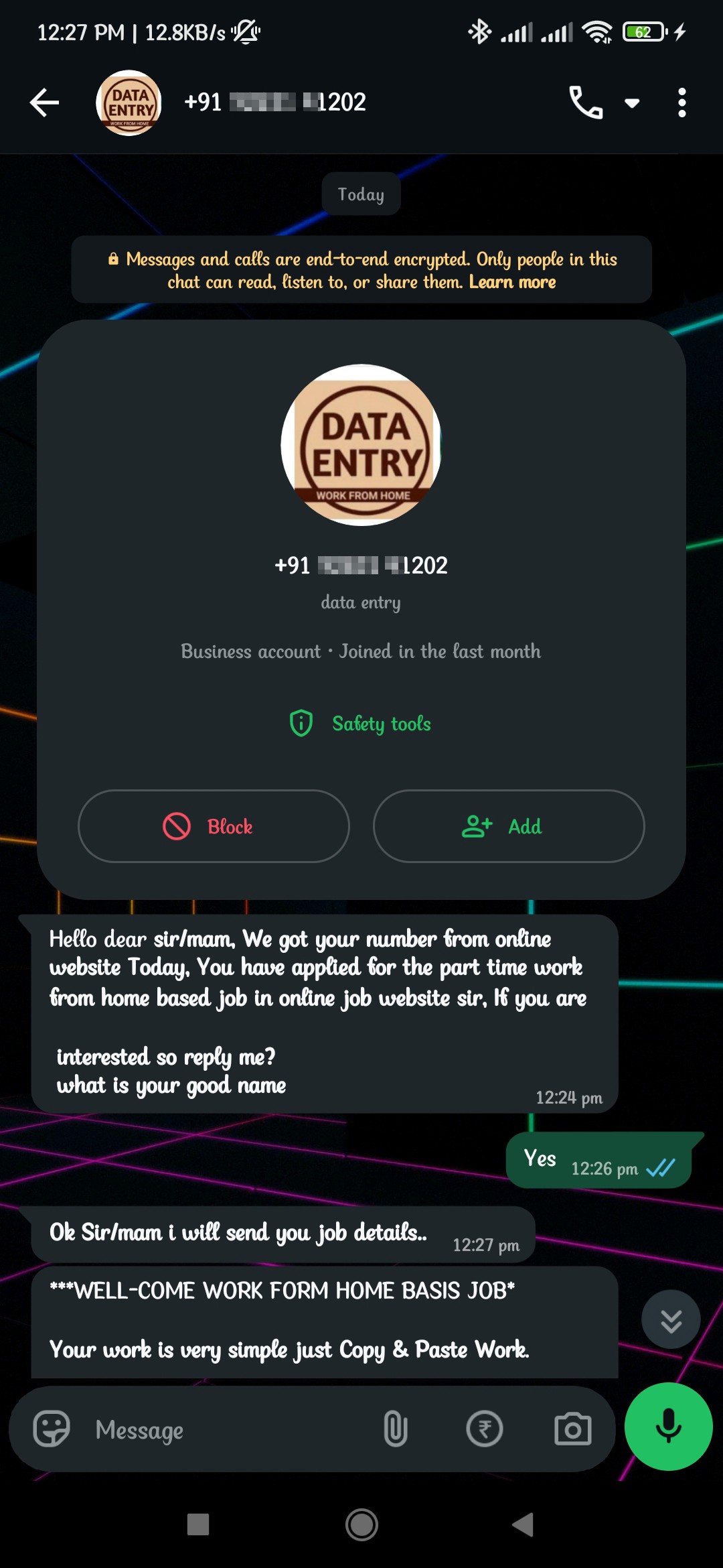 Job Work From Home  Fraud 