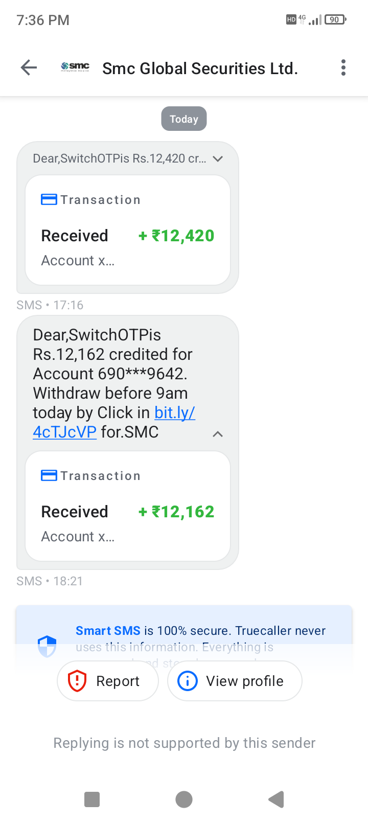 money credited everyday 