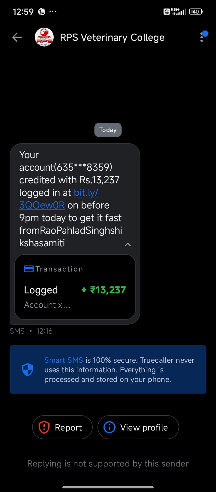 Money credited Scams 