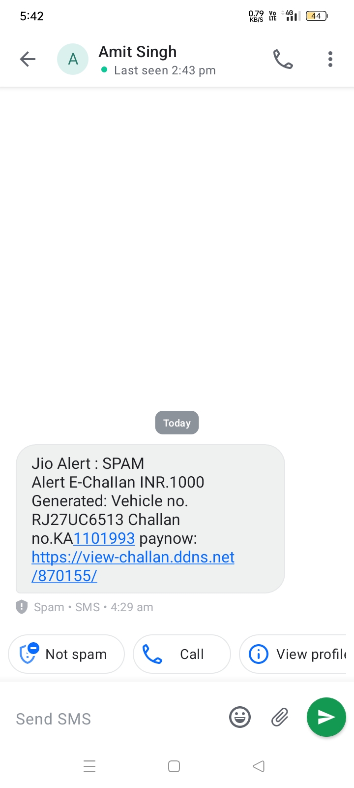 VEHICLE Echallan SCAM 
