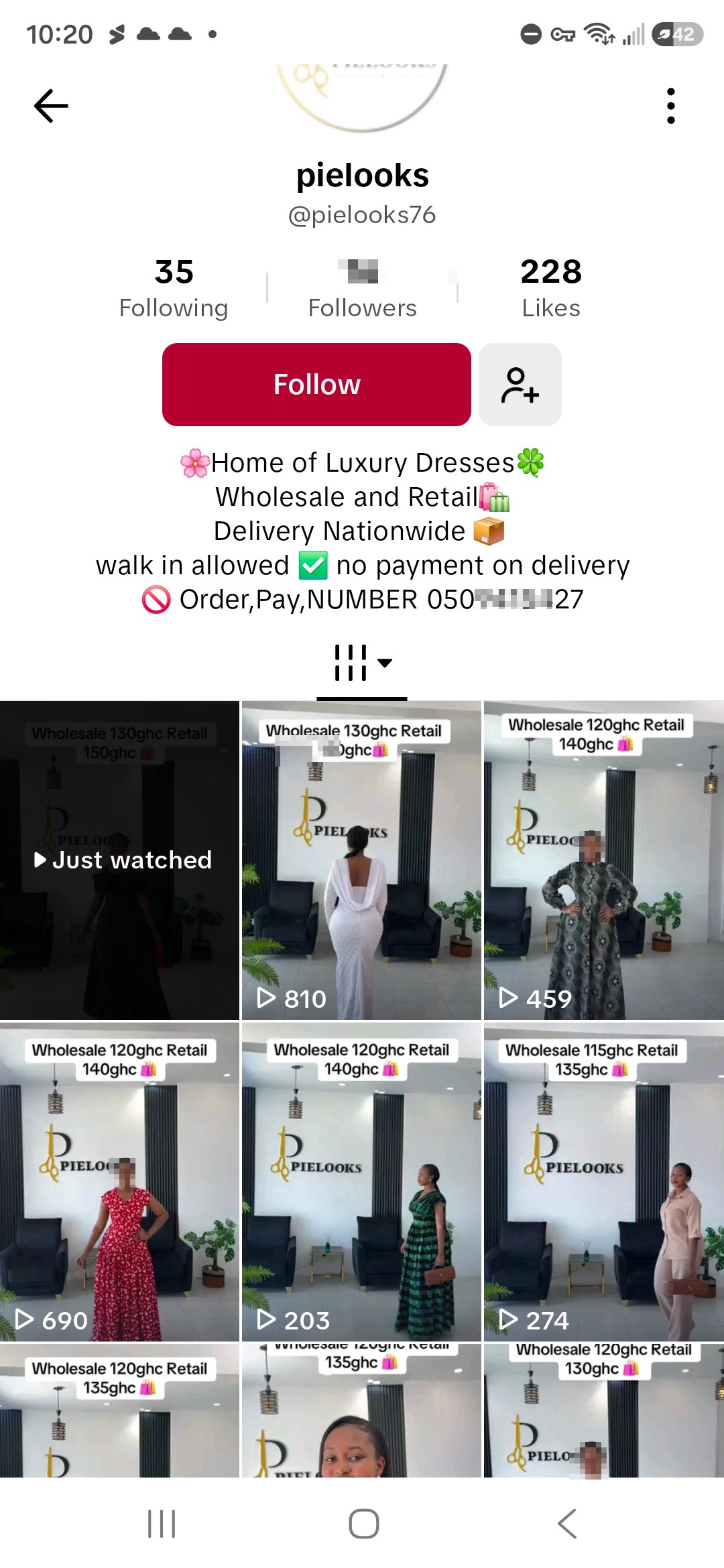 Pielooks Store scam page