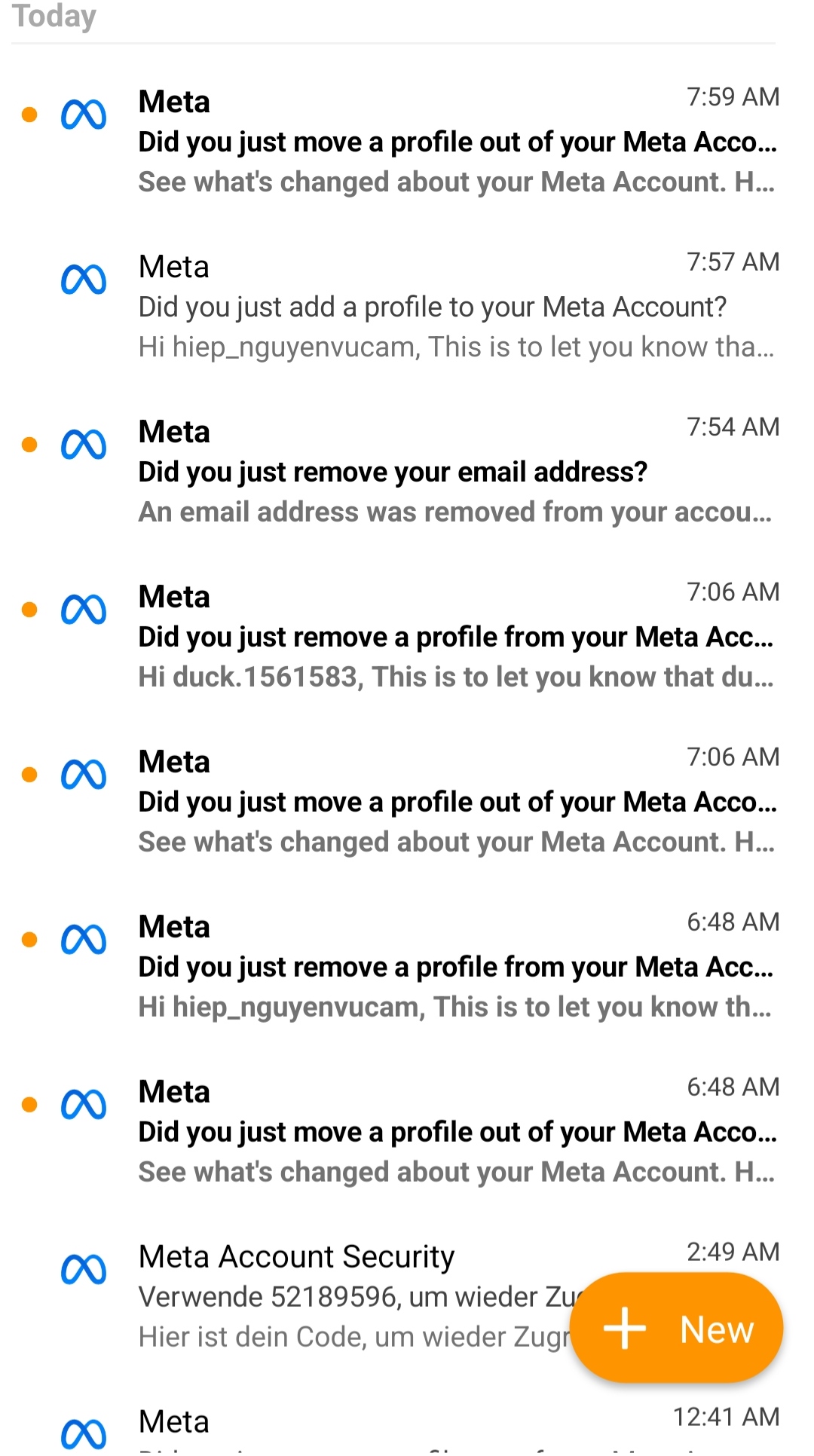 Facebook scam email in mass