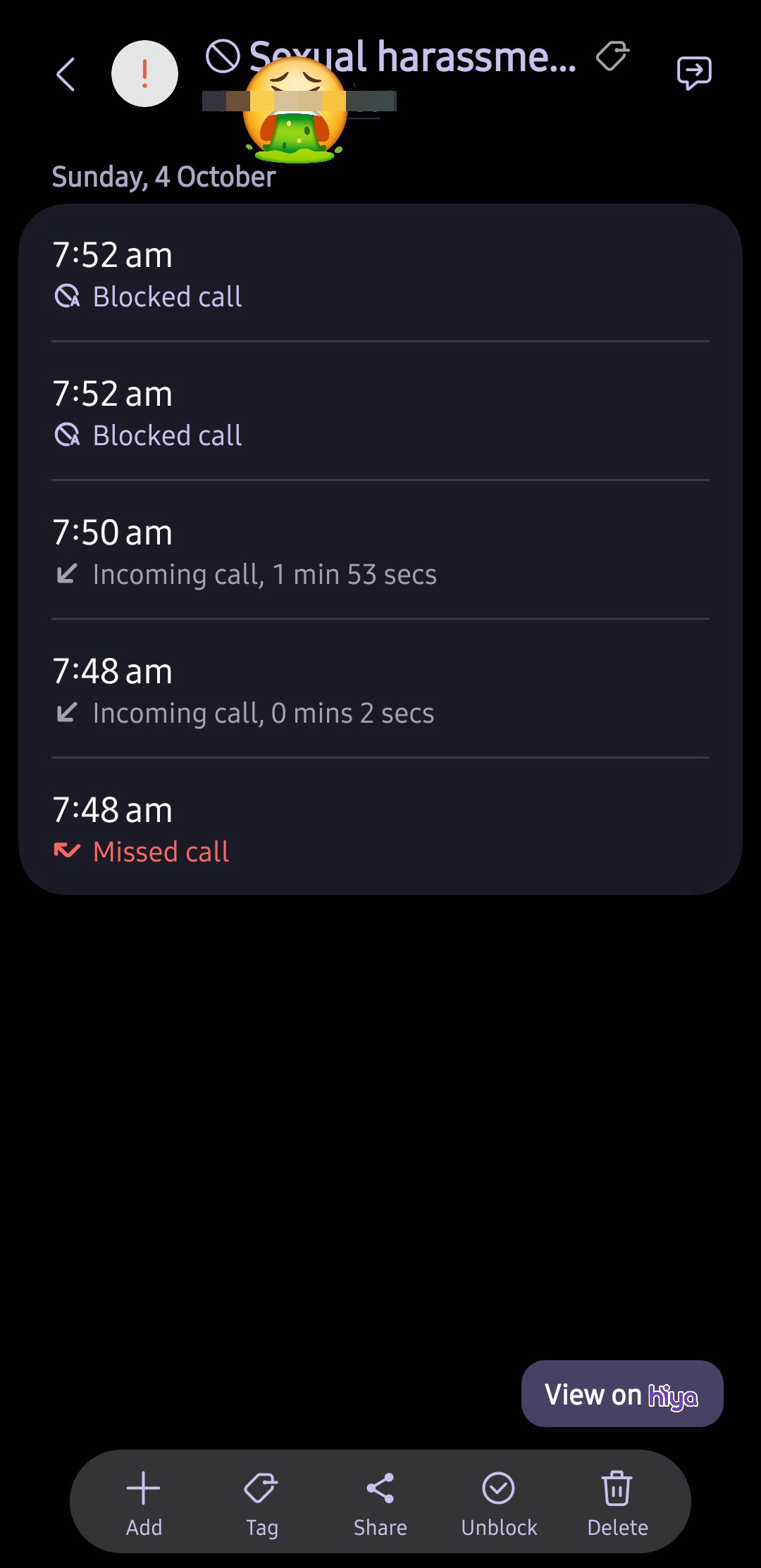 if anyone has the same experience please report and block the numbers