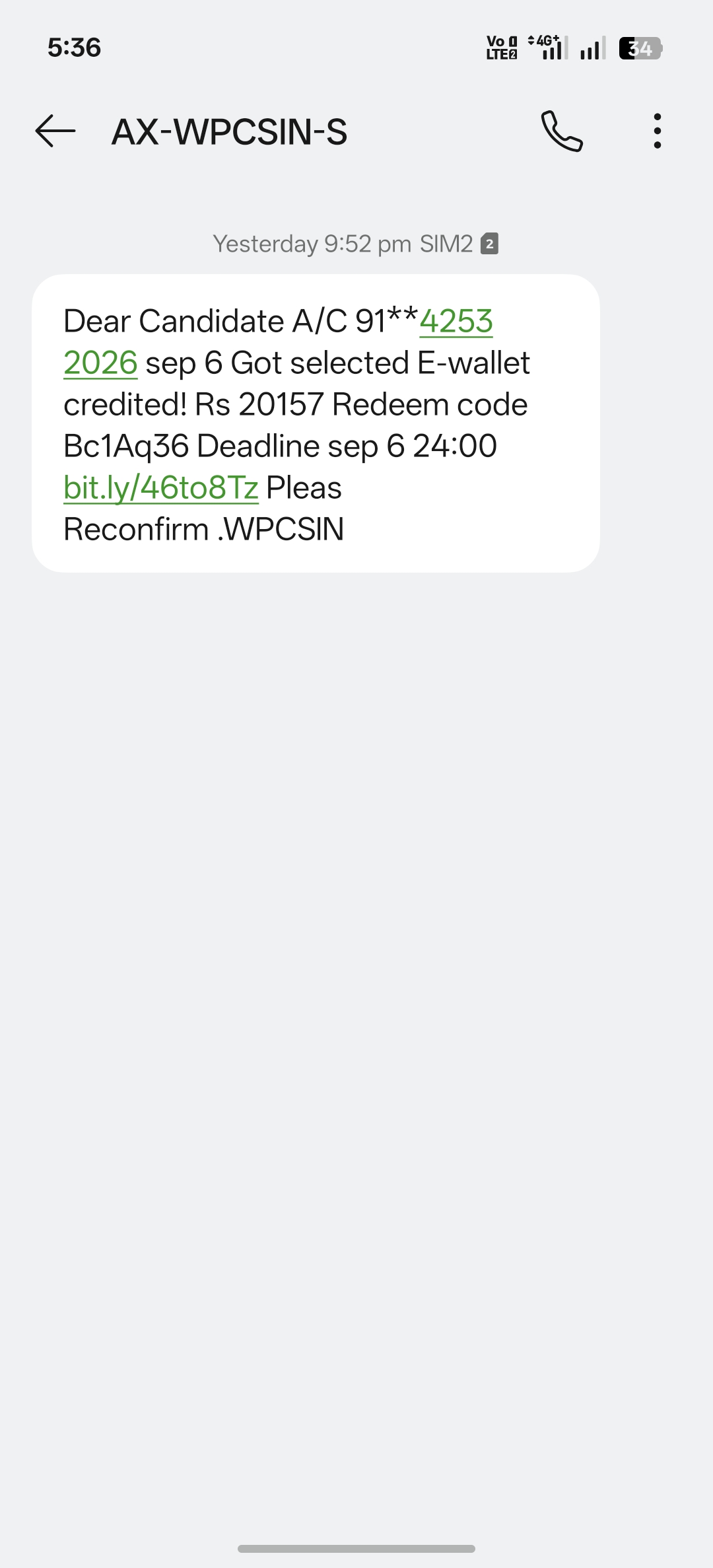This Message Fraud not click link