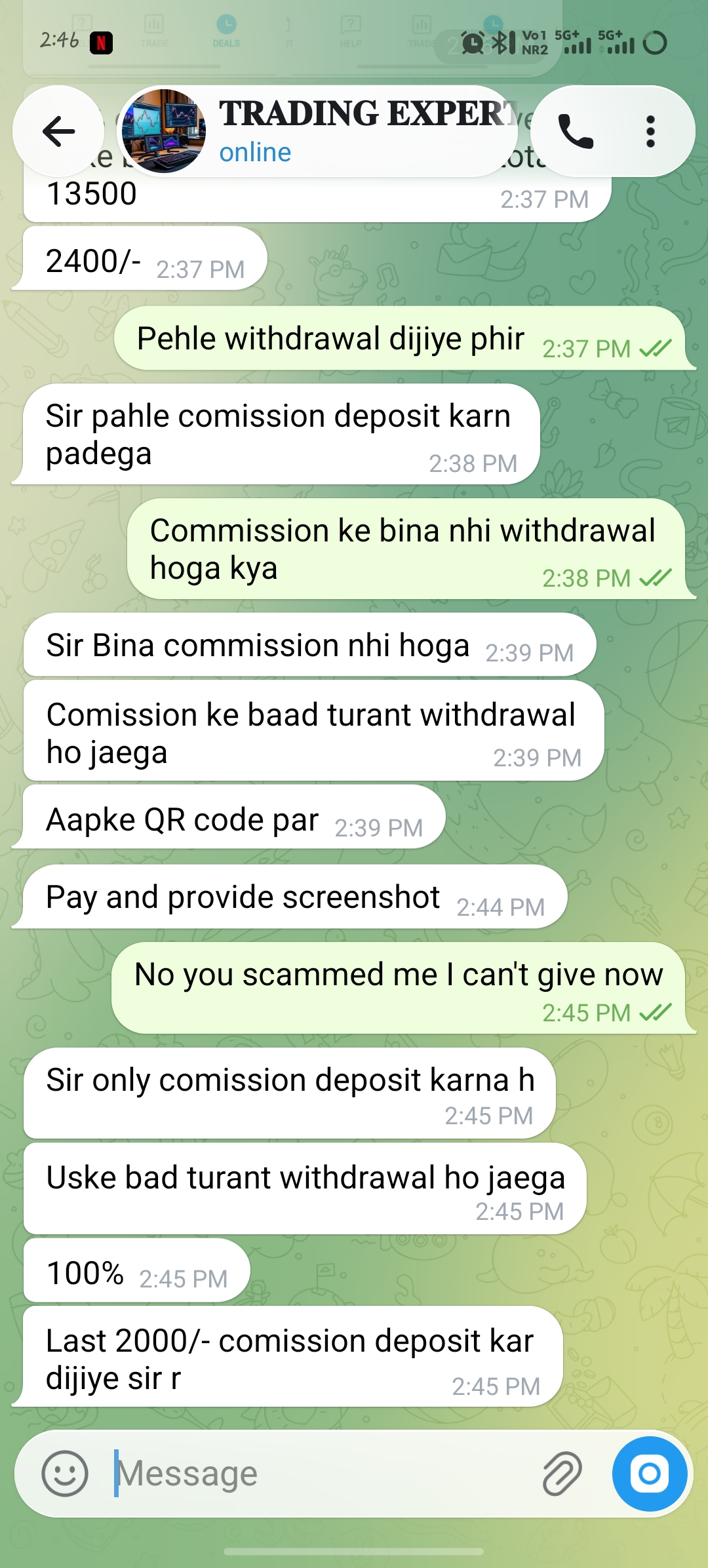 ONLINE TELEGRAM TRADING SCAM - image 2