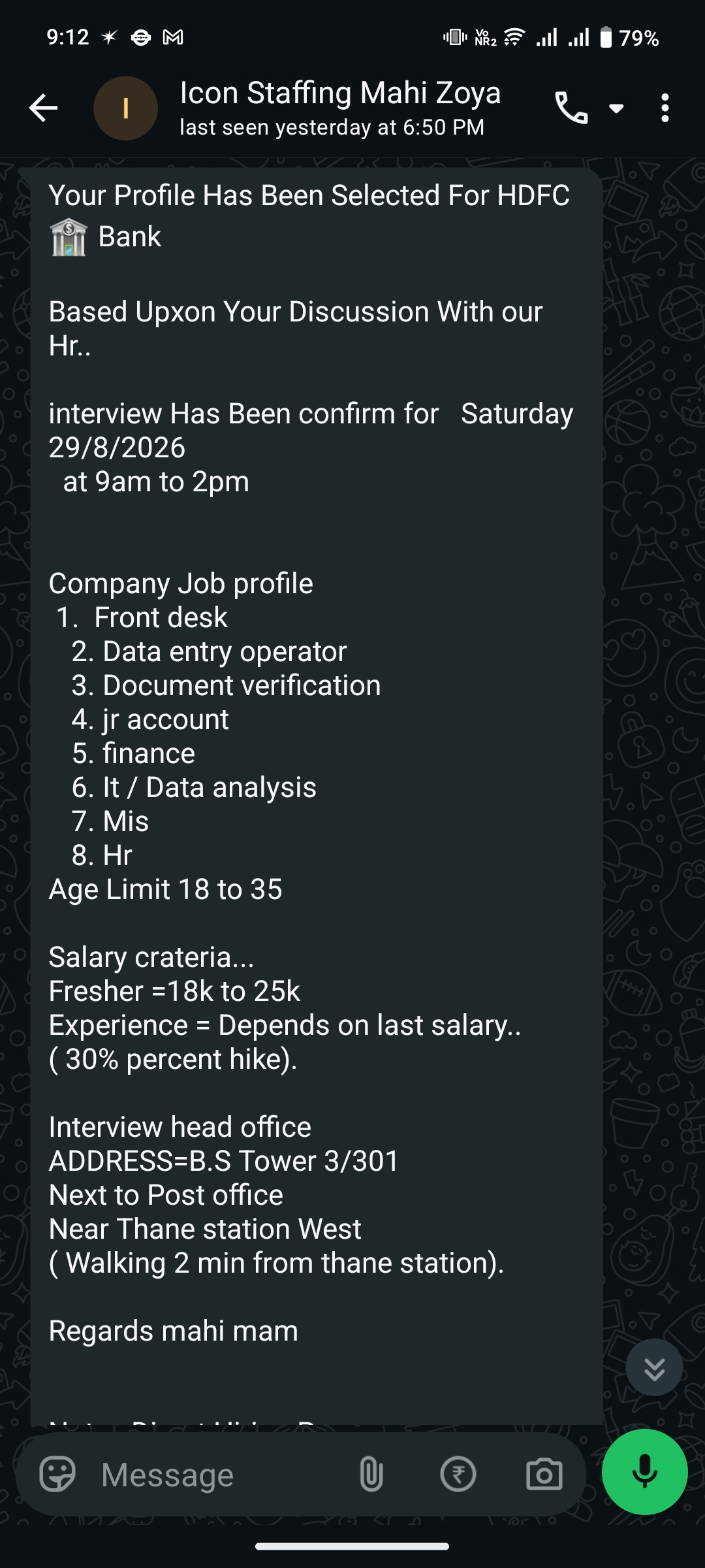 I get scammed by icon staffing unofficial consultancy in thane west - image 2