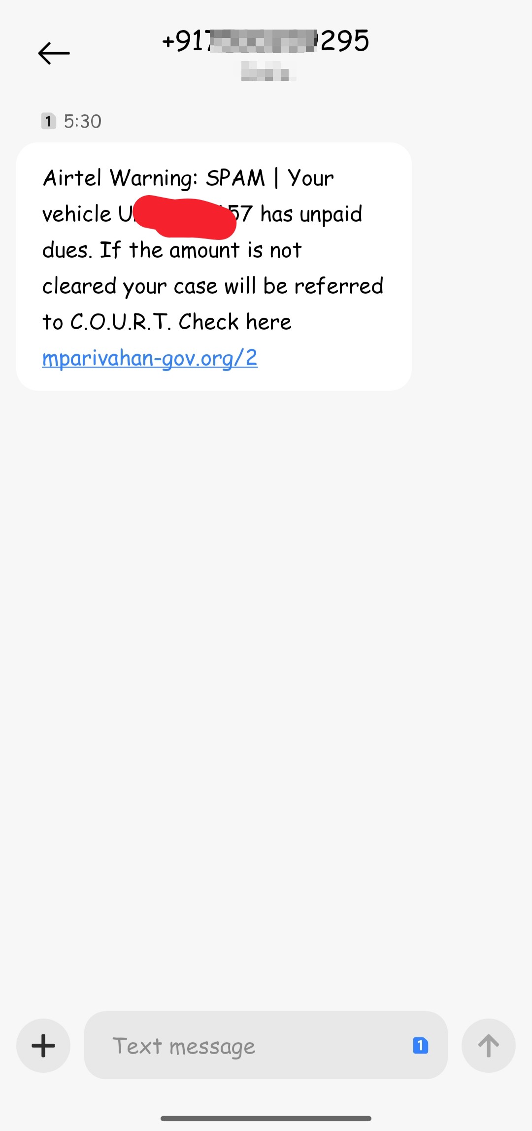Court threat with fake eParivahan link asking for UPI PIN
