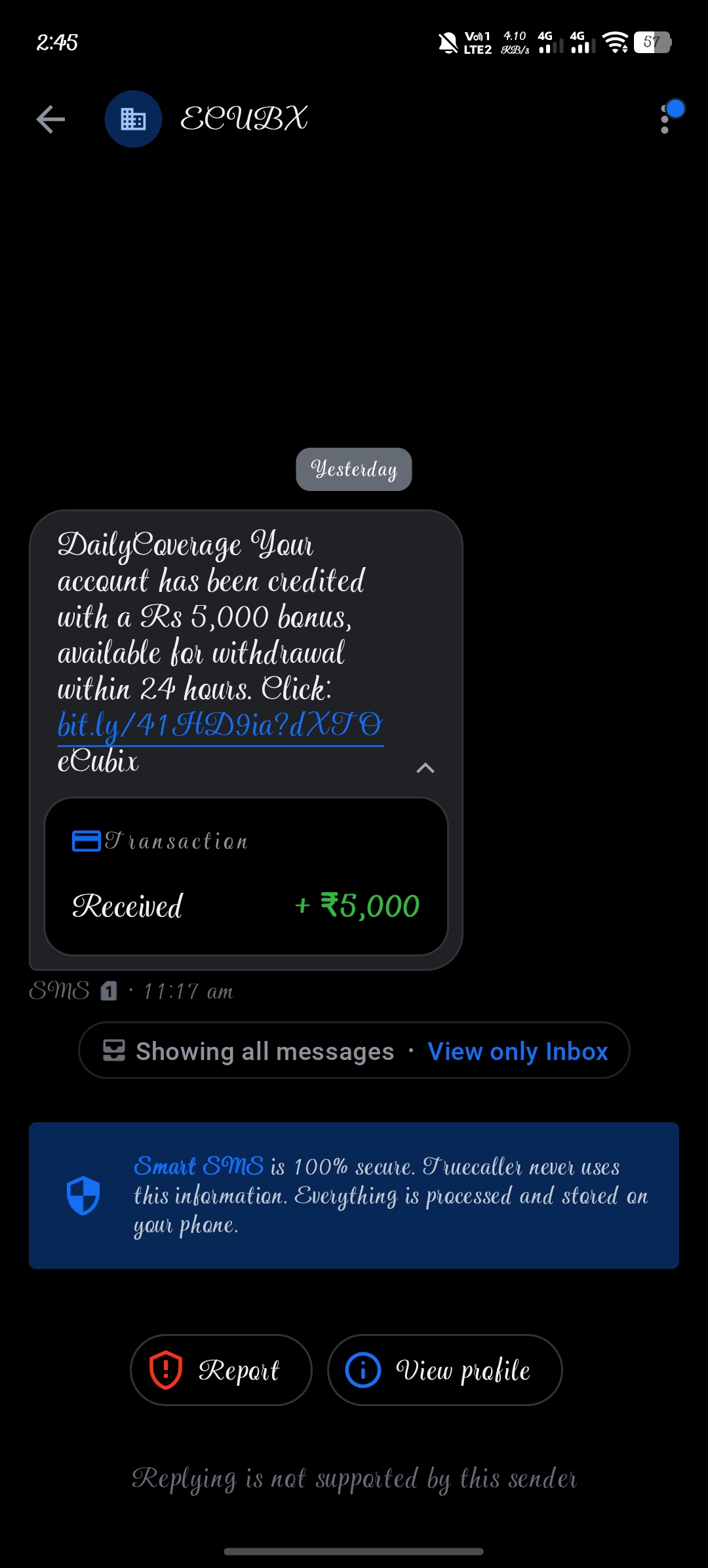 don't open these type of messages. they scam you