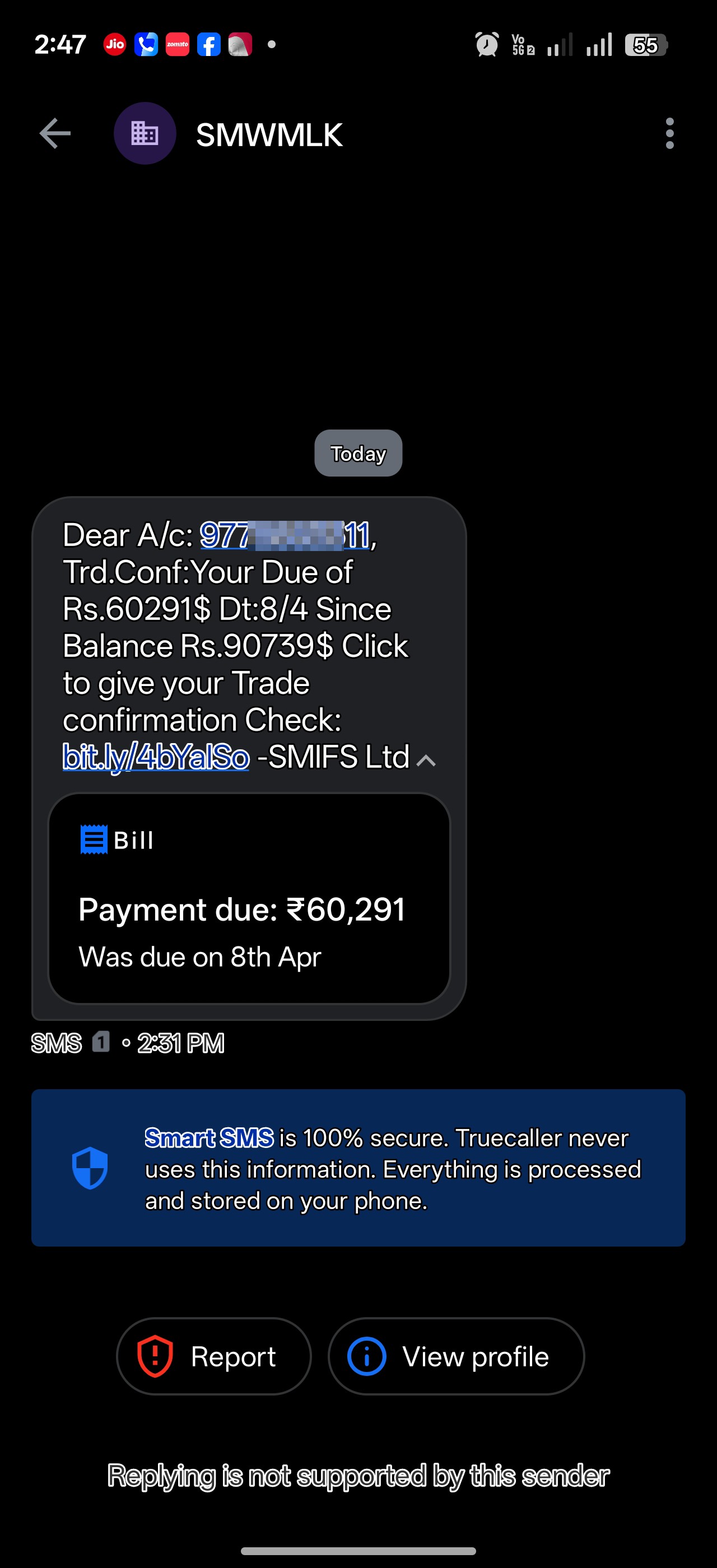 SMS Faurd message money scam - image 2