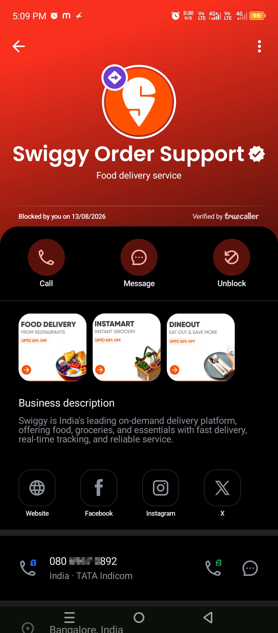 Order [TXN_ID] call with OTP request after no order placed