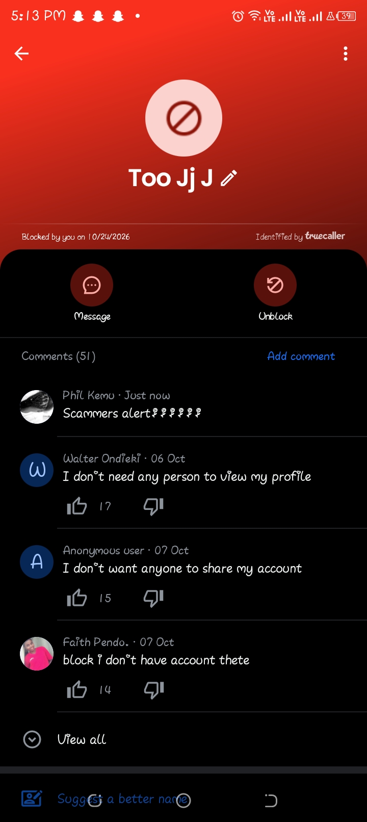 A potential scammer 