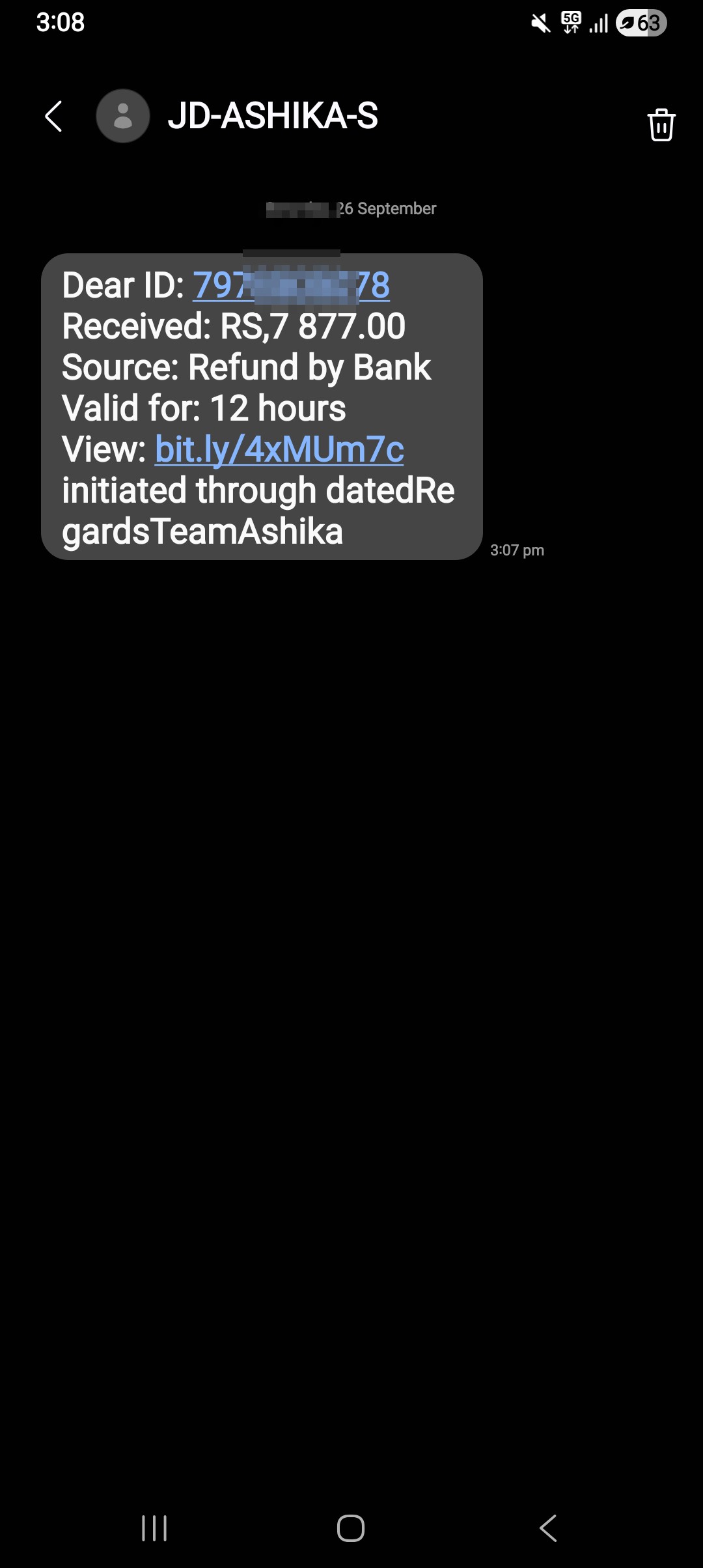 online scam  by offering money website link
