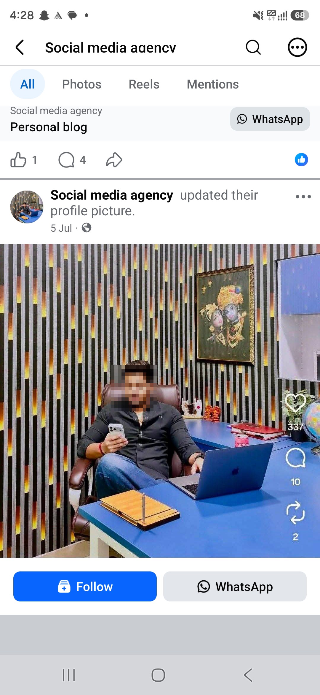 A scam that blocks fake Instagram followers by taking money