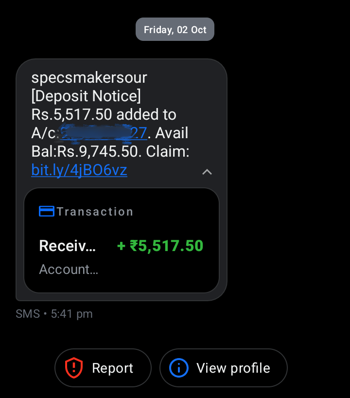 Fraud money received 
