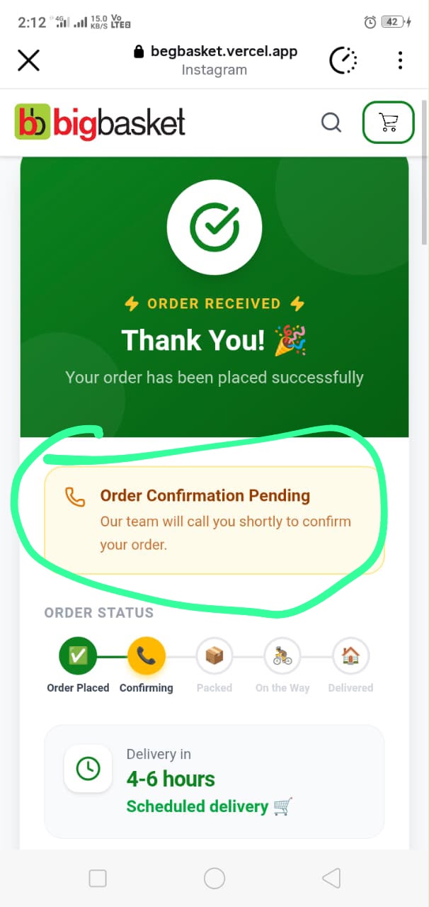 Big Basket Varcel app scam - image 4