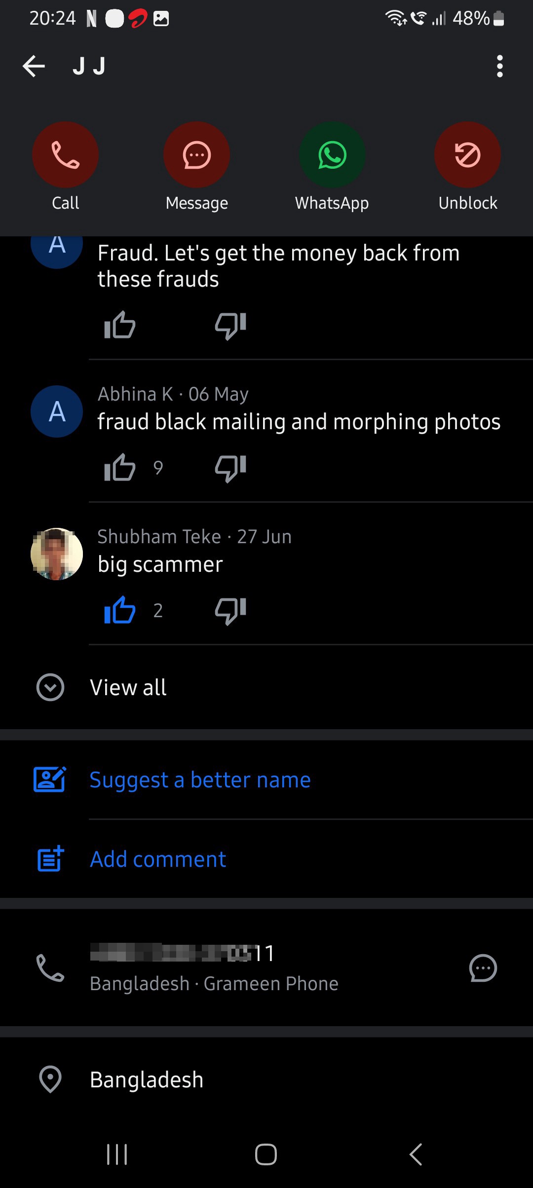 extortion messages from Bangladesh  - image 5